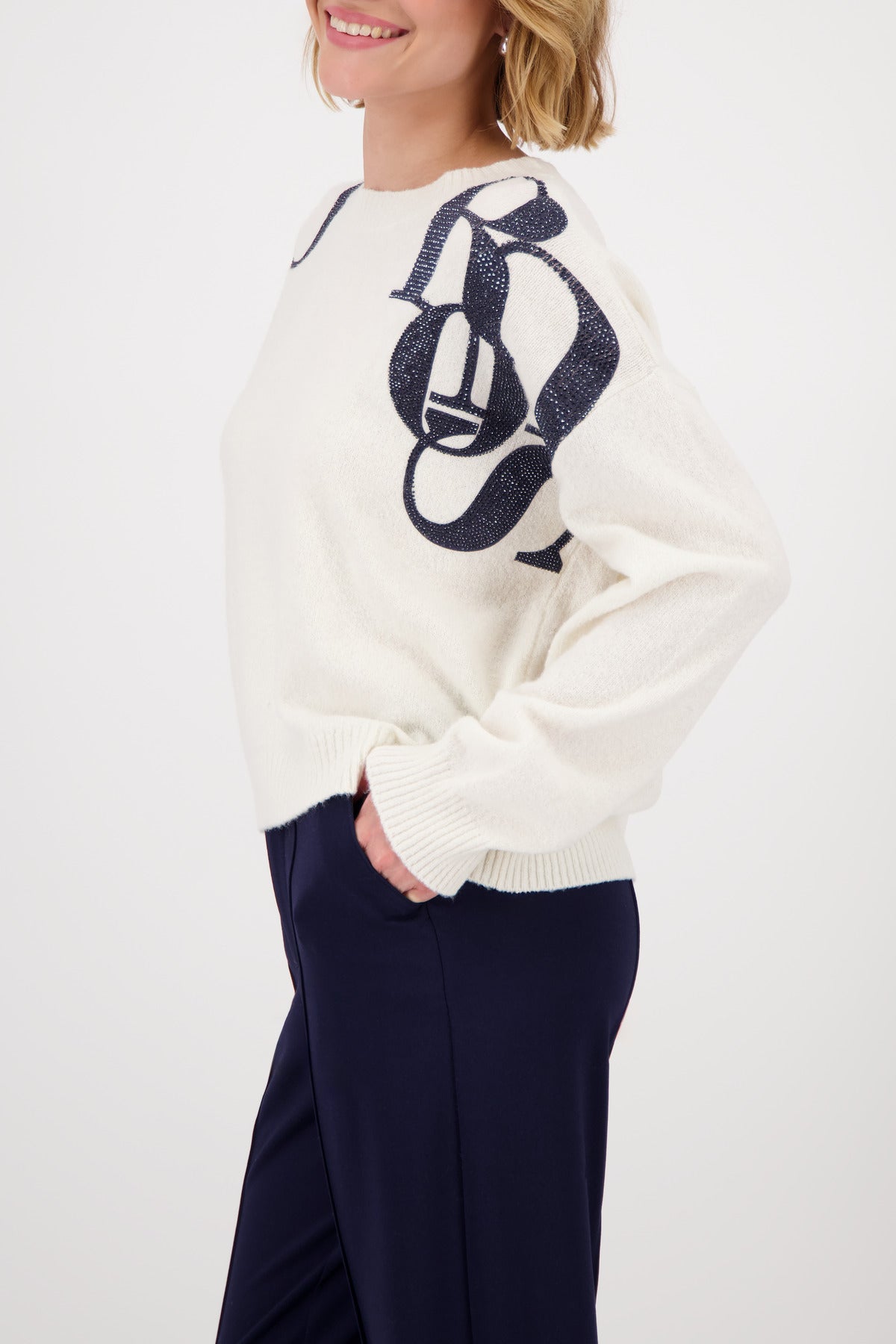 Off White Script Print Sweater - 809099