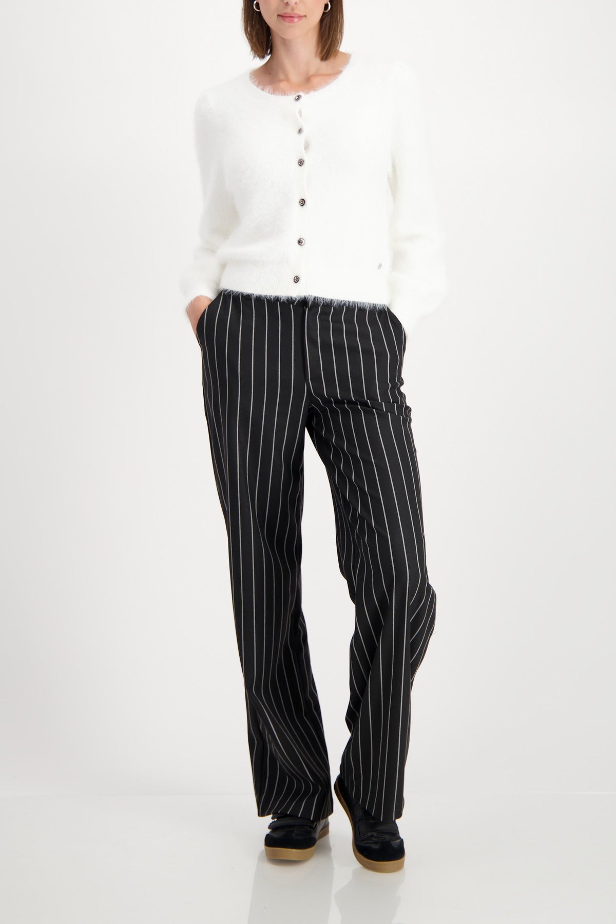 Off White Plush Cardigan - 809569