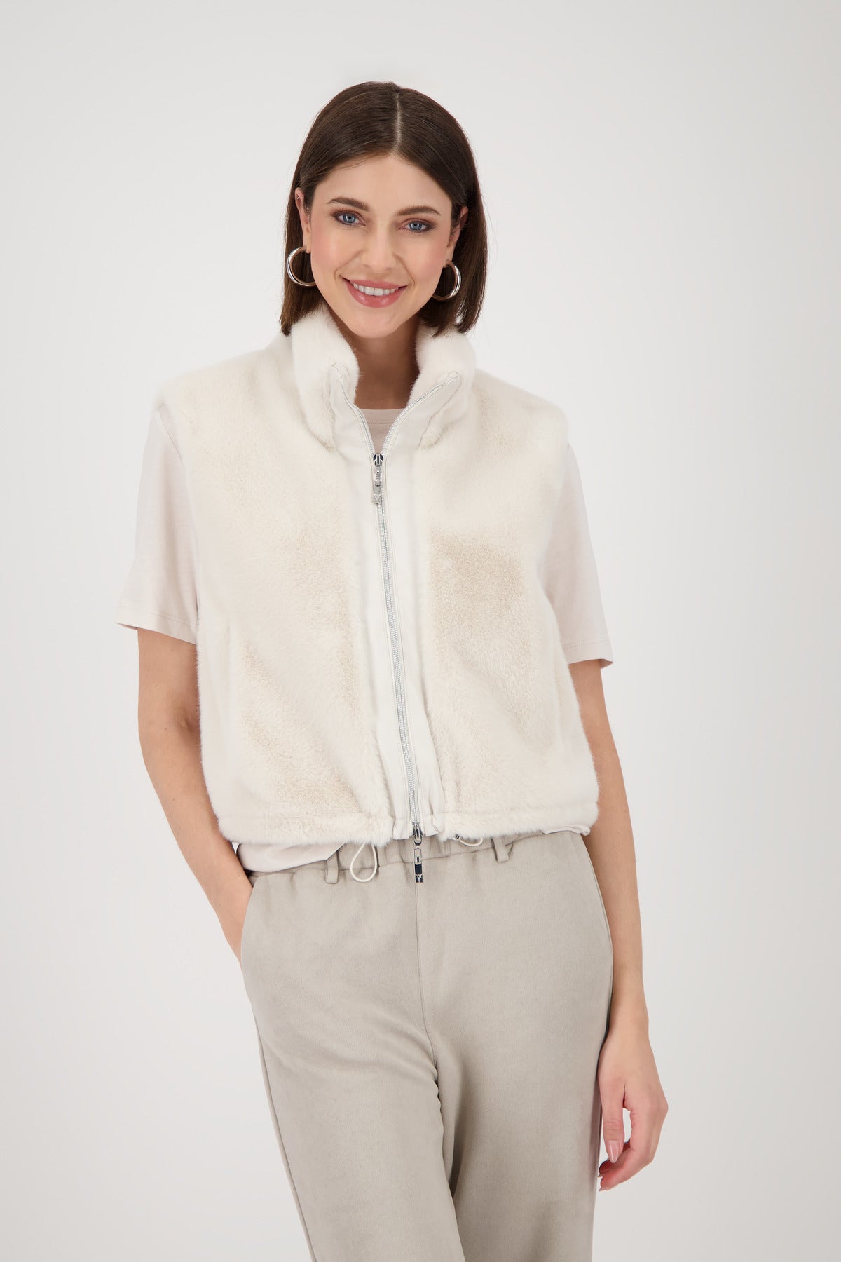 Oatmilk Faux Fur Gilet - 809132
