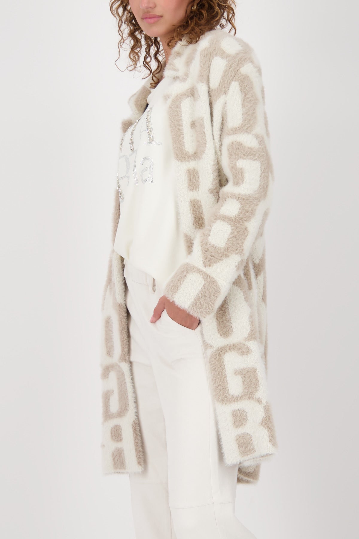Truffle Pattern Plush Coat - 809088