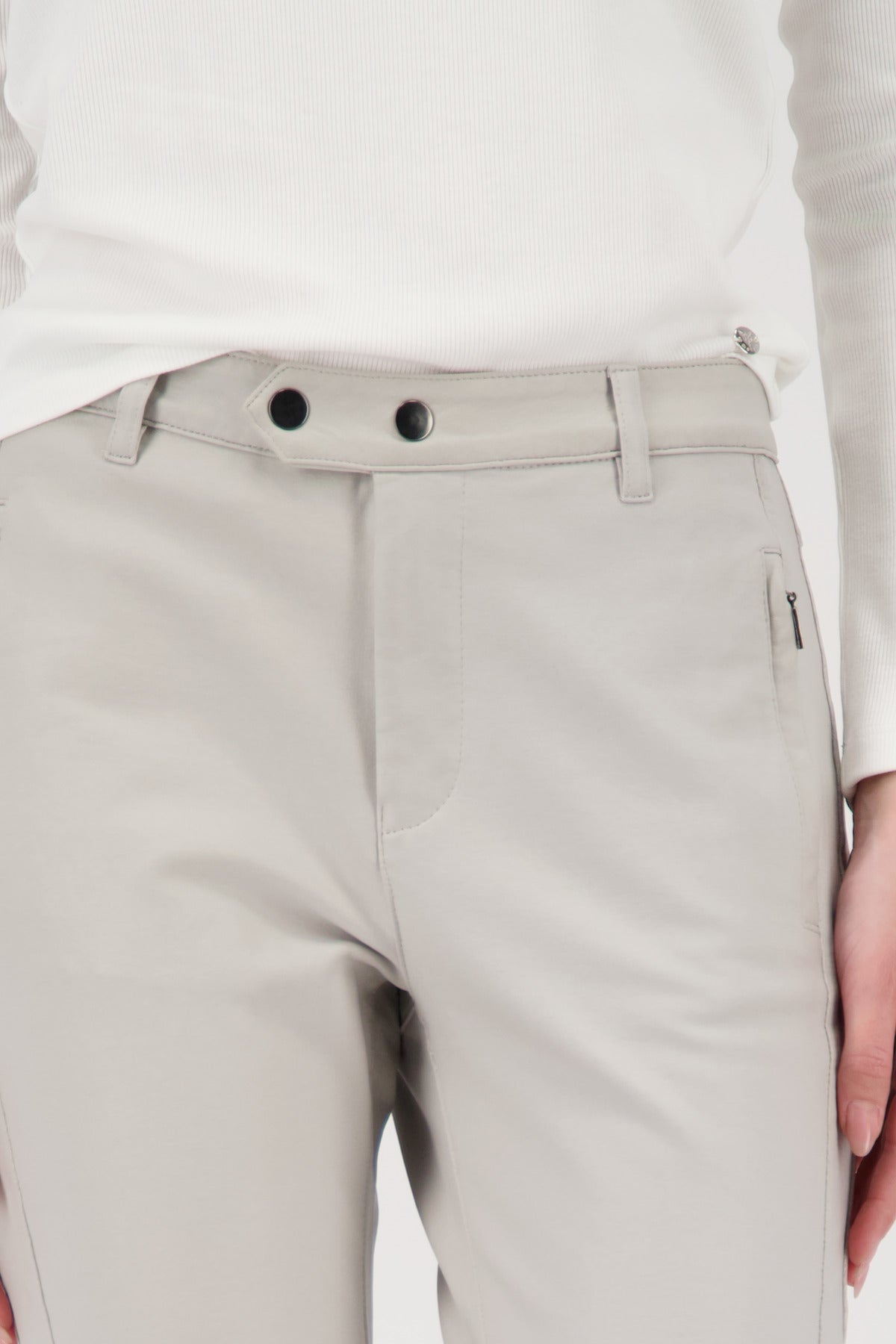 Greige Faux Leather Trousers - 808778