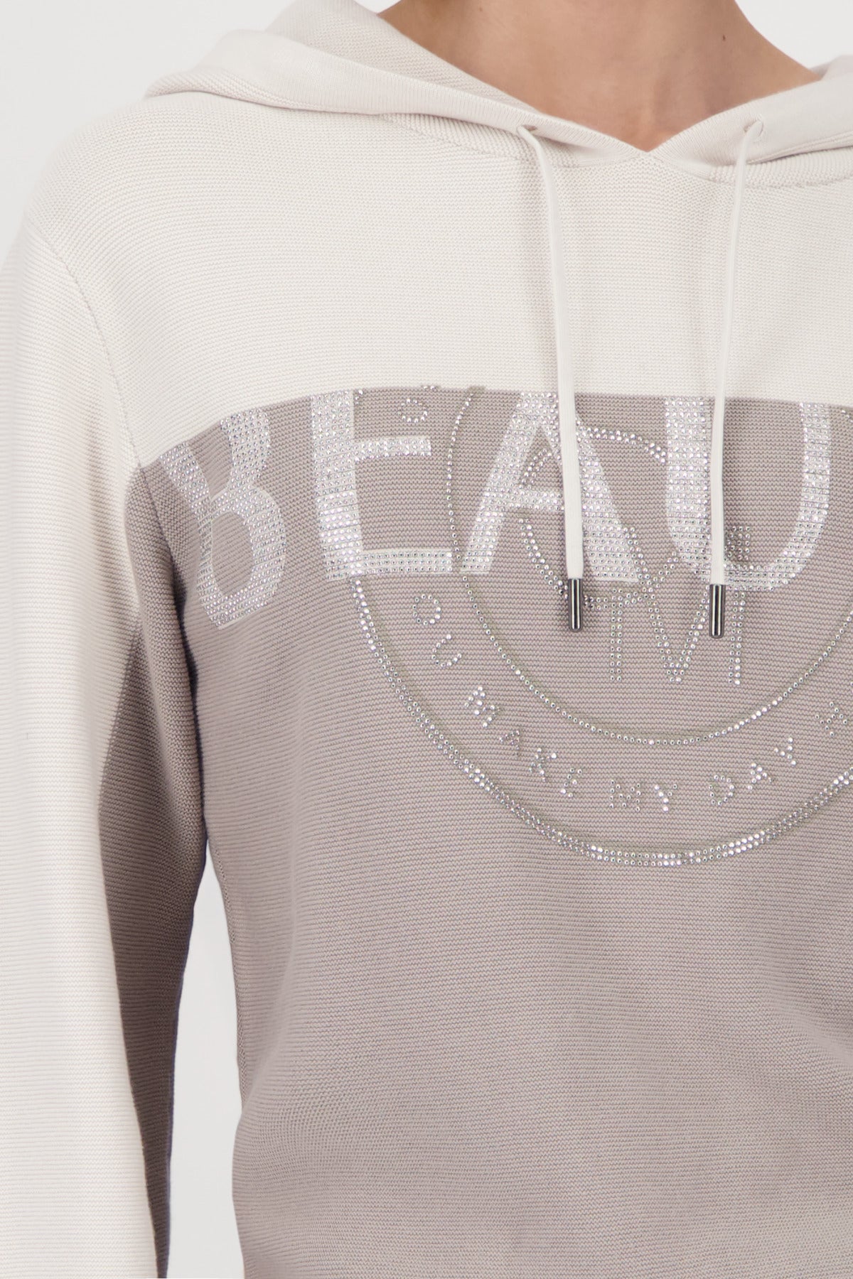 Greige Hooded Sweater - 808976