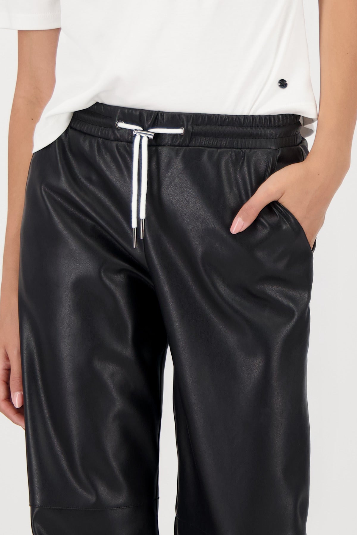 Black Faux Leather Trousers - 808752