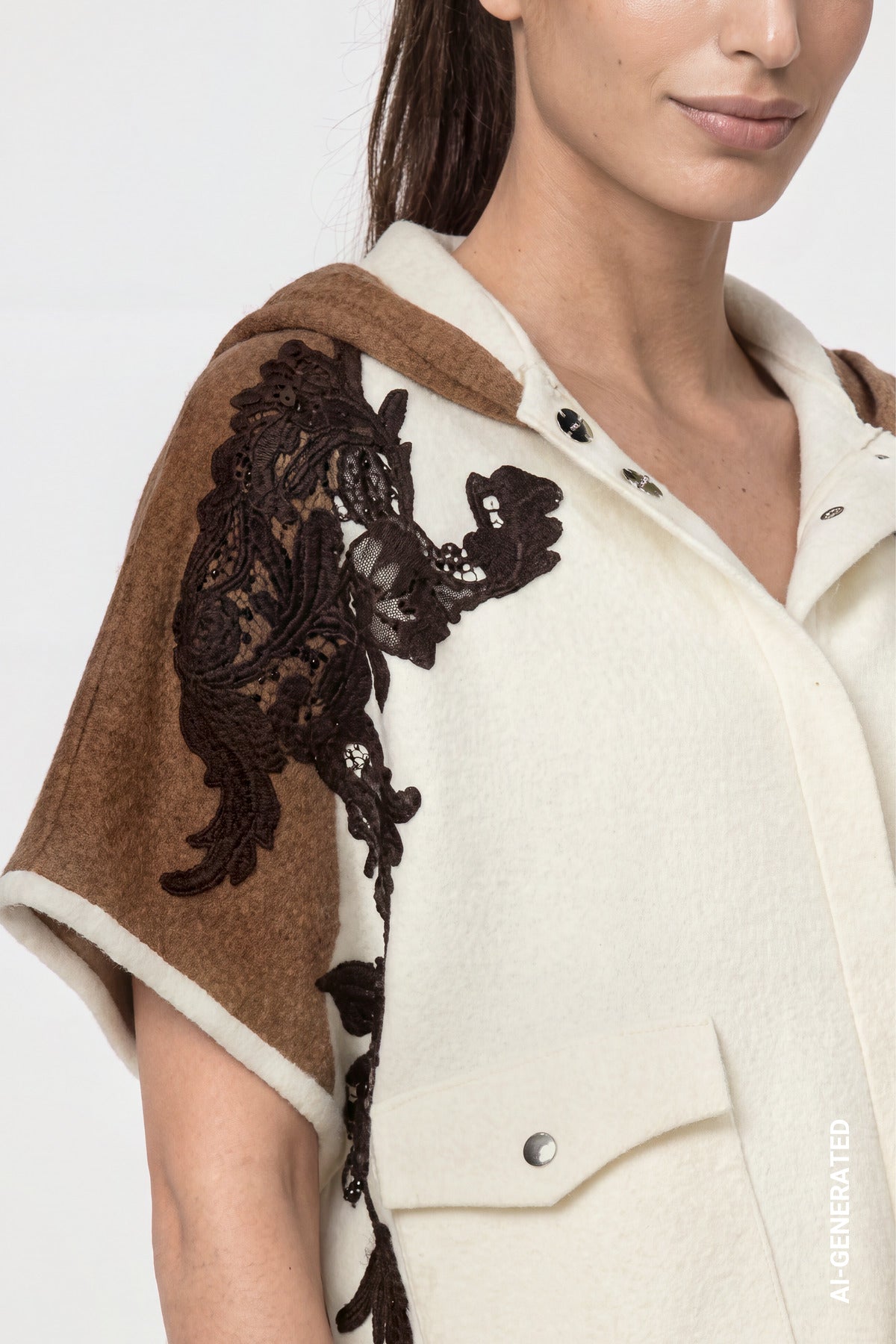 Antique White Hooded Cardigan - 809929