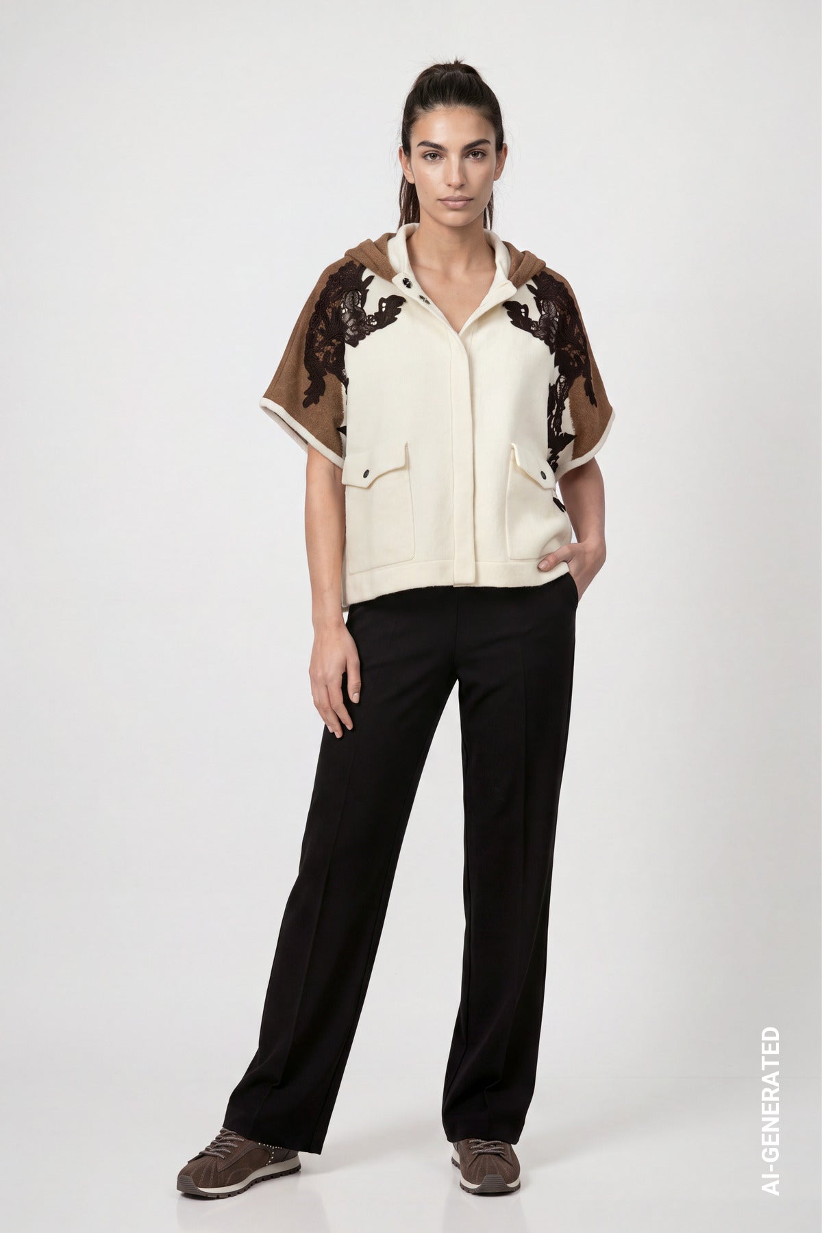 Antique White Hooded Cardigan - 809929