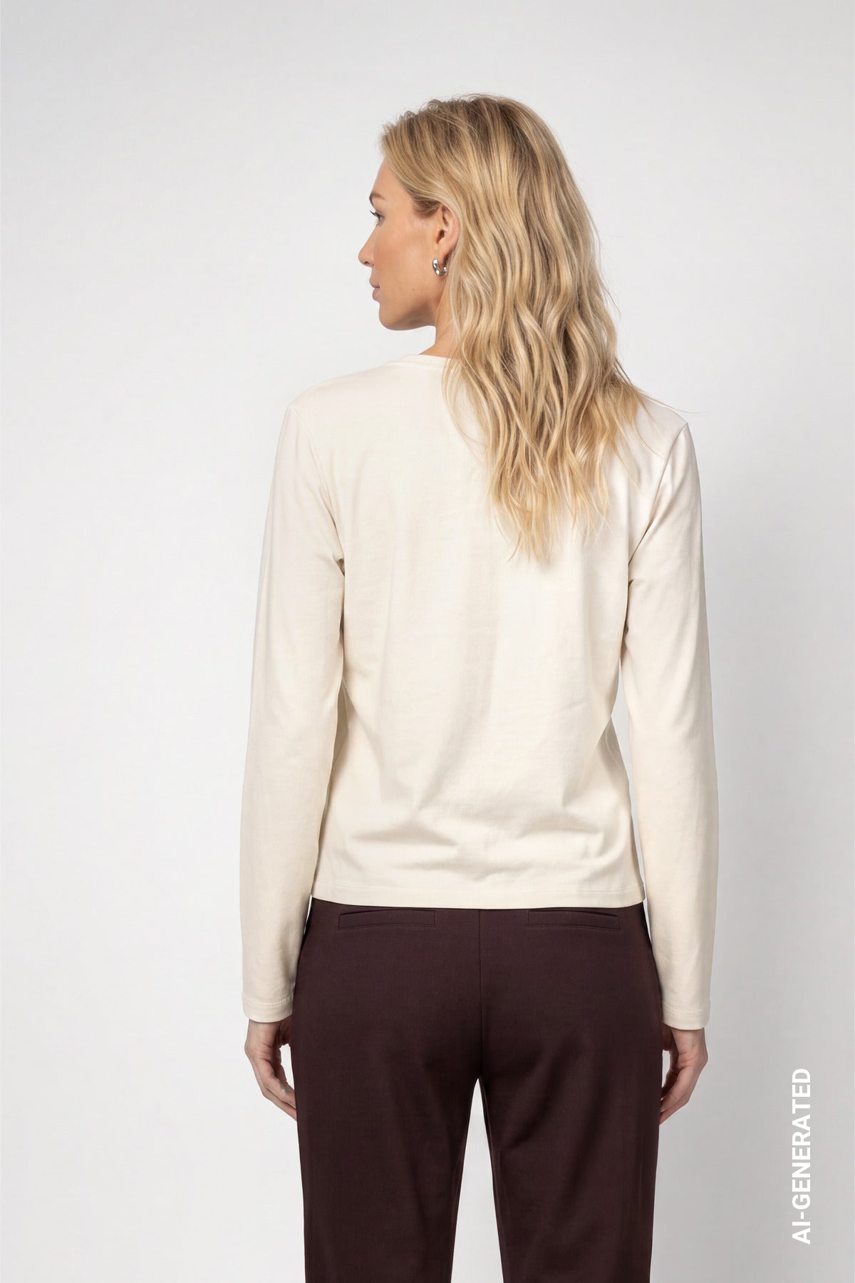 Antique White Front Print Top - 810048