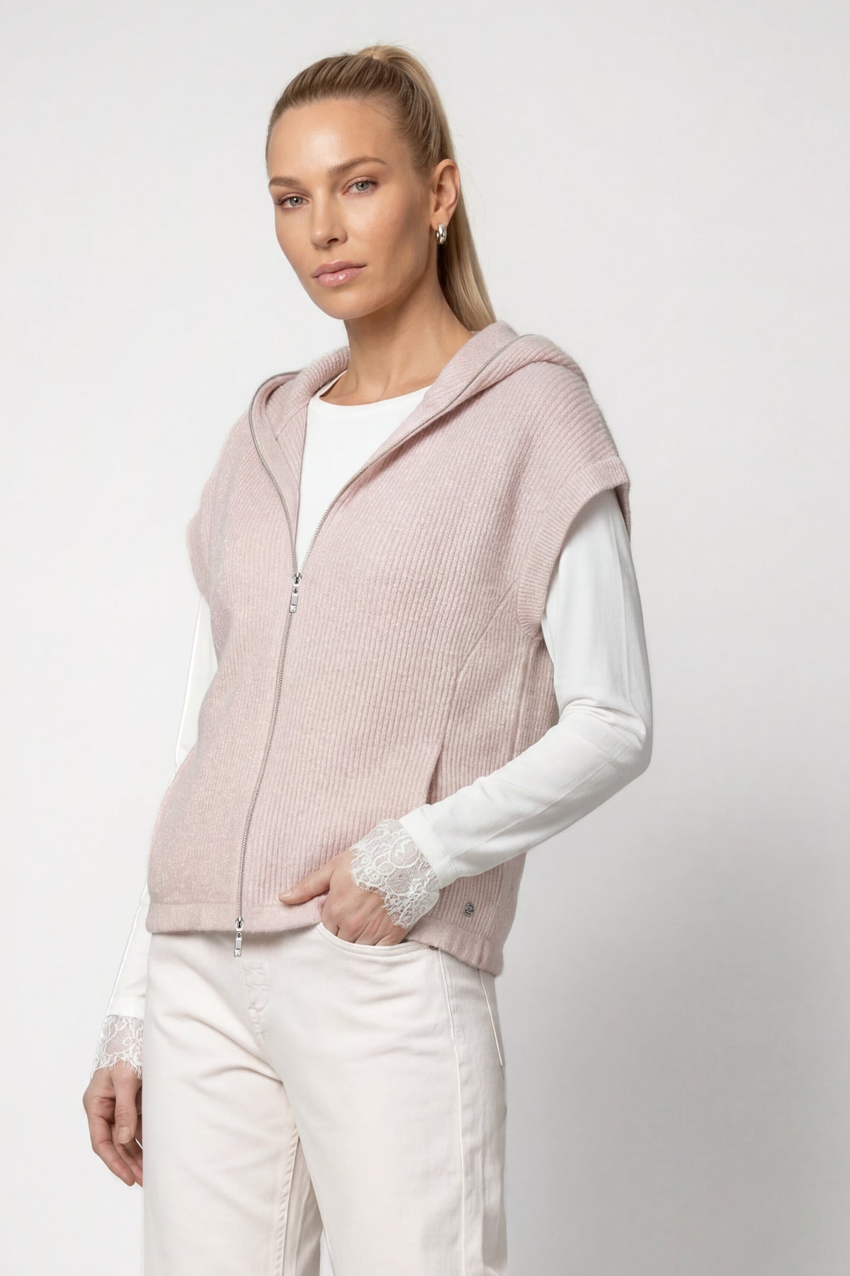 Rosewater Hooded Knit Jacket - 809911