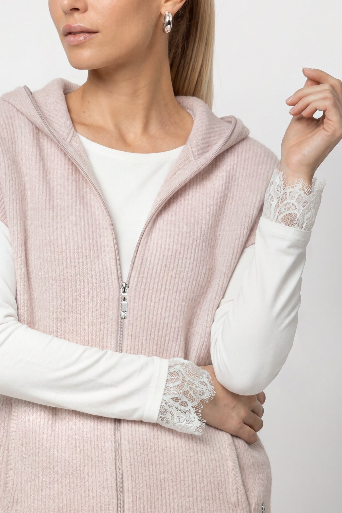 Rosewater Hooded Knit Jacket - 809911