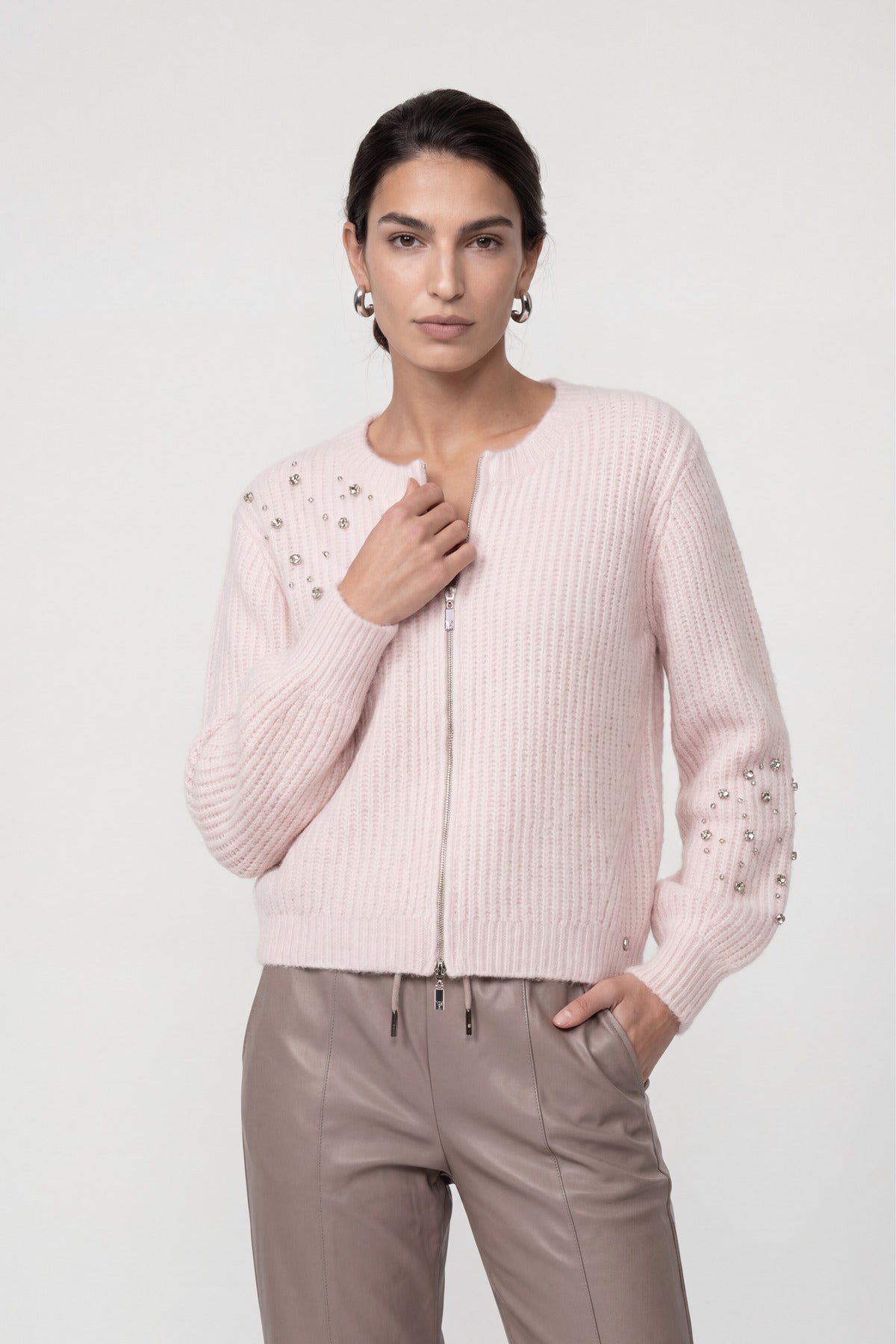 Rosewater Embellished Zip Cardigan - 809914