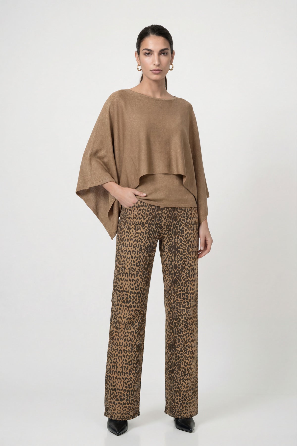 Brown Sugar Lurex Overlay Top - 809921