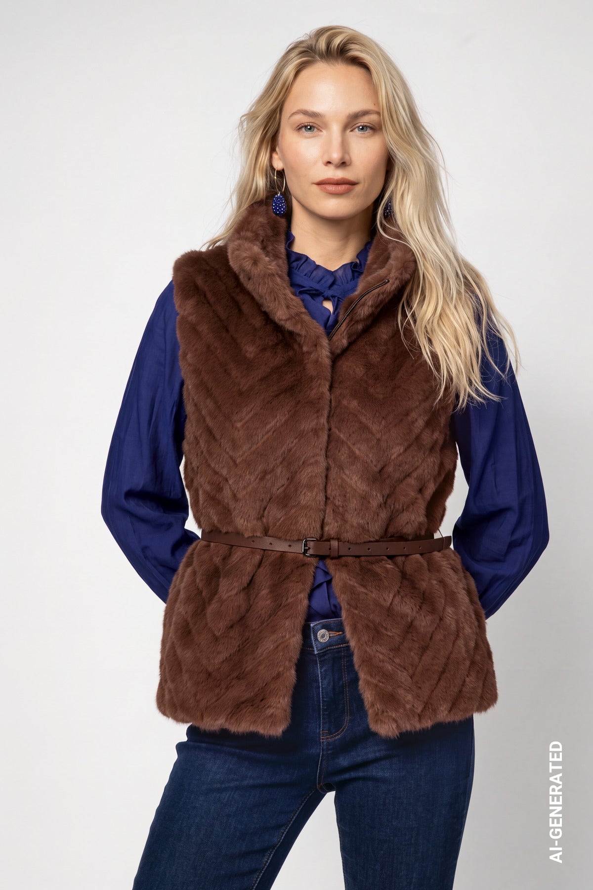 Dark Tiramisu Faux Fur Vest - 810468