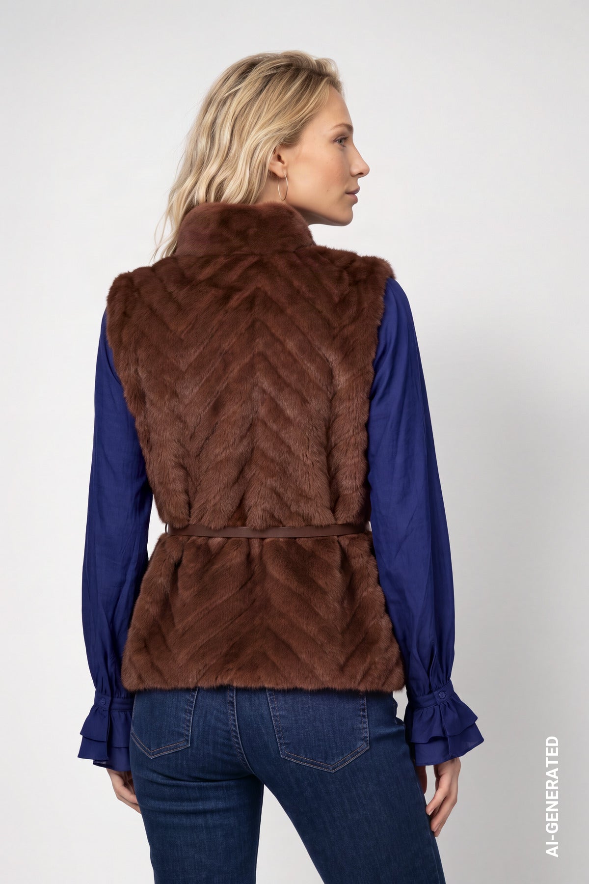 Dark Tiramisu Faux Fur Vest - 810468