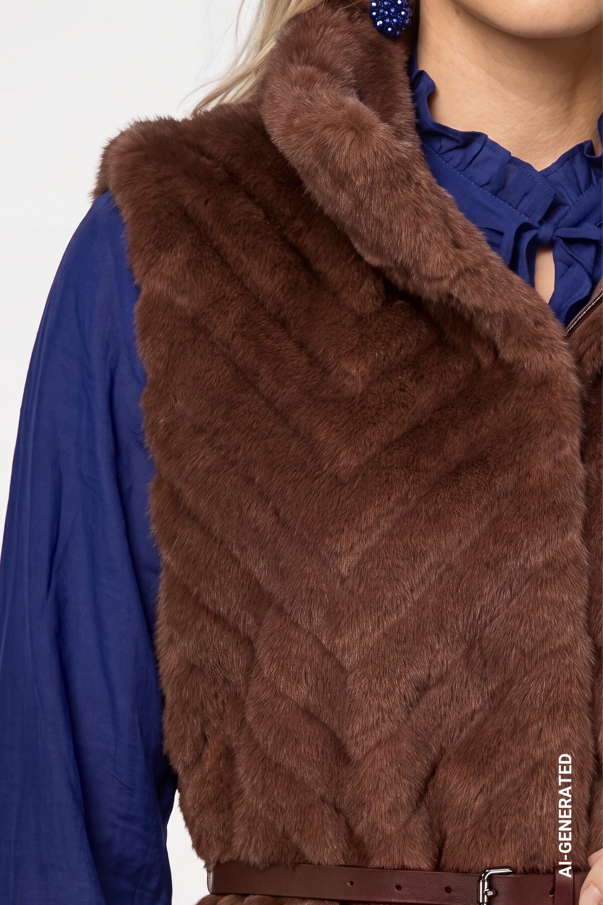Dark Tiramisu Faux Fur Vest - 810468