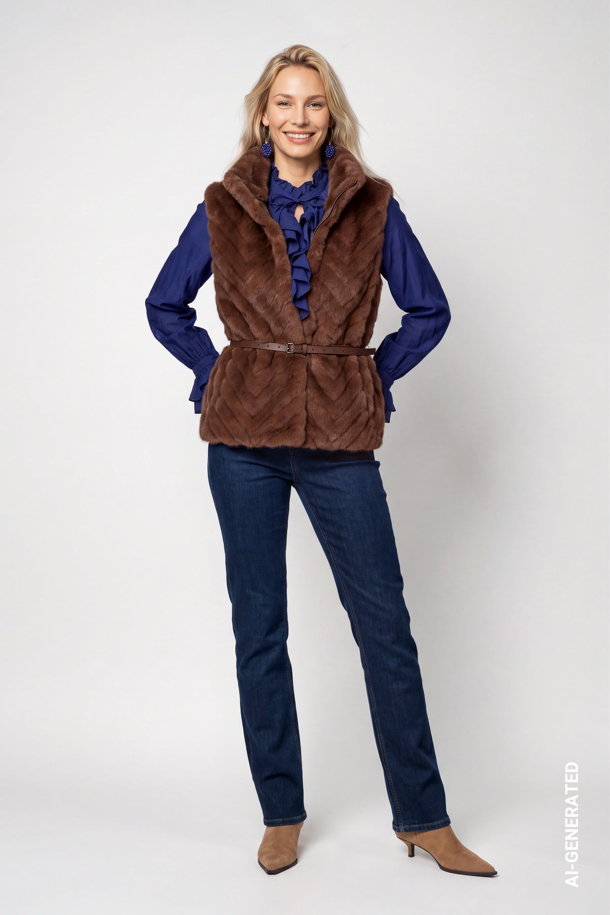 Dark Tiramisu Faux Fur Vest - 810468