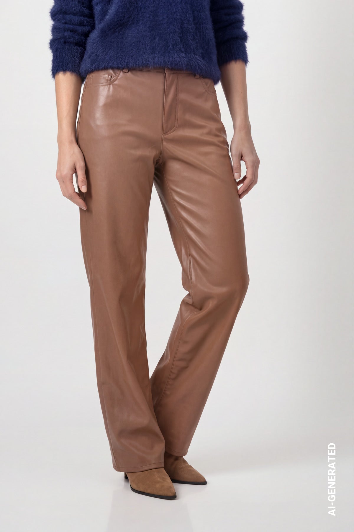 Tiramisu Faux Leather Trousers - 810589