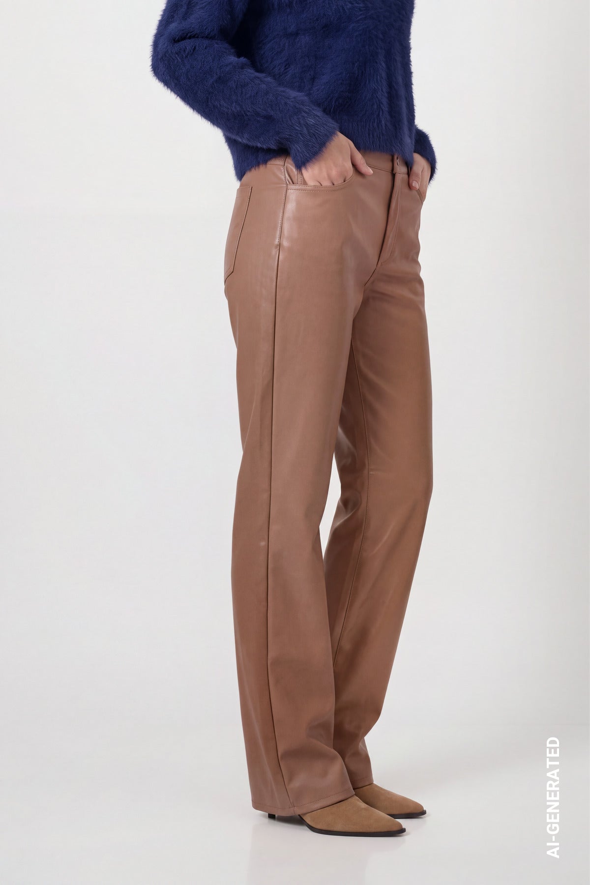 Tiramisu Faux Leather Trousers - 810589