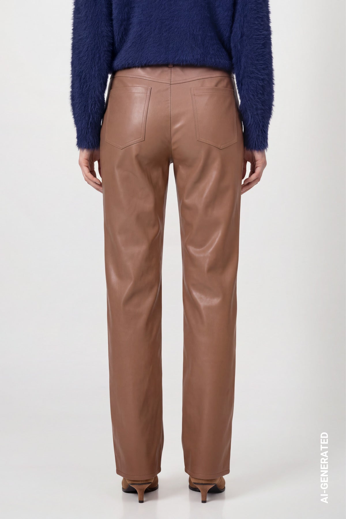 Tiramisu Faux Leather Trousers - 810589