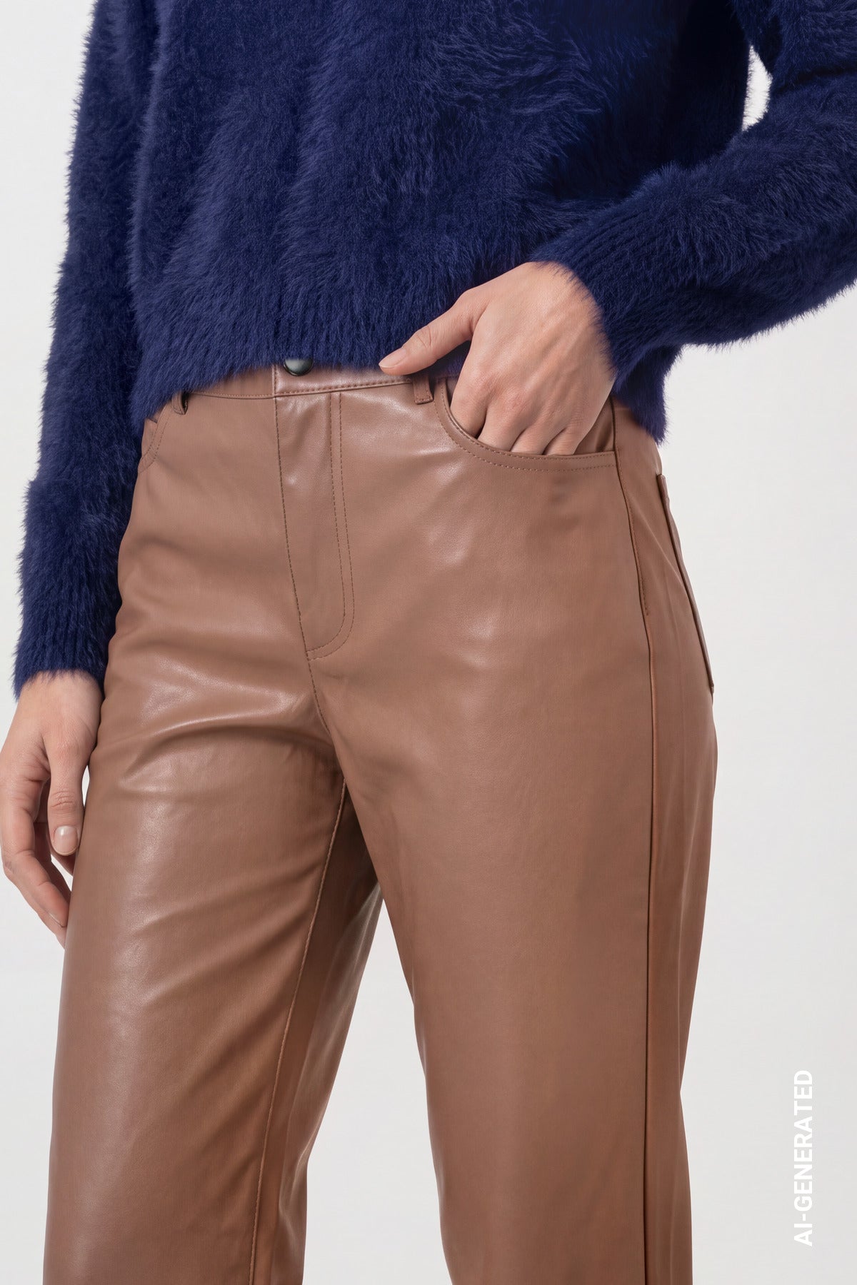 Tiramisu Faux Leather Trousers - 810589