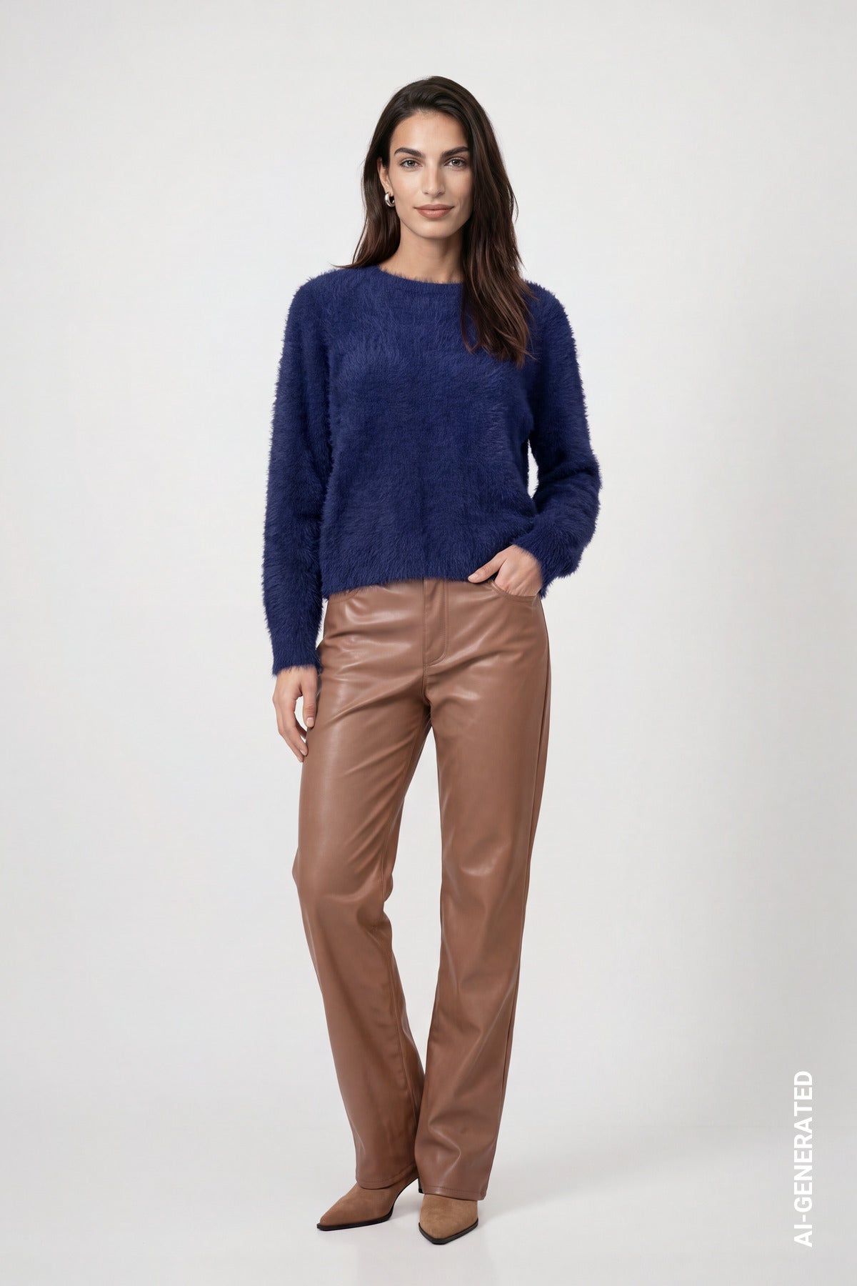 Tiramisu Faux Leather Trousers - 810589