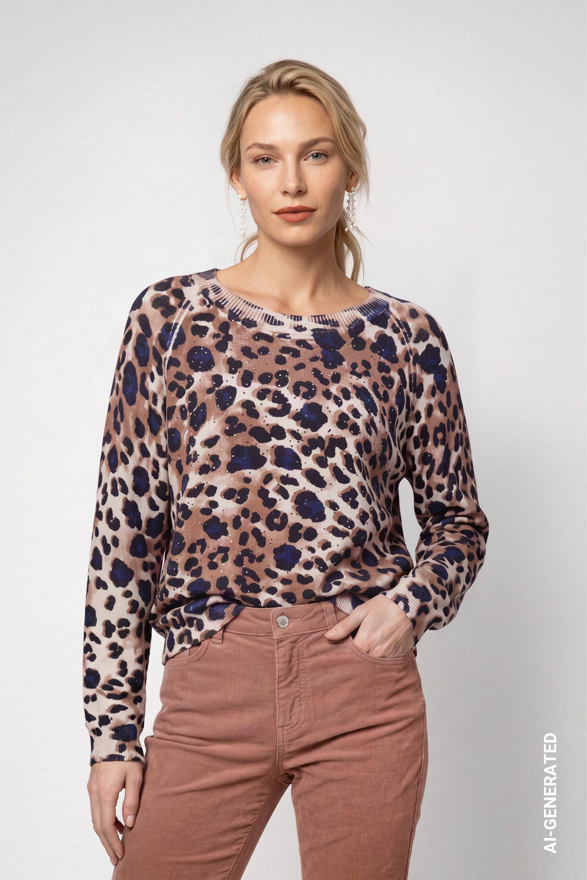Tiramisu Leo Print Sweater - 810167