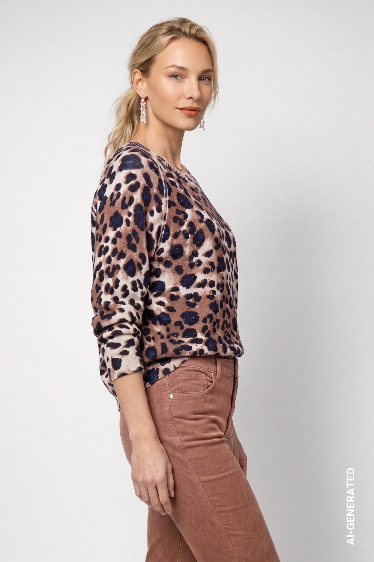 Tiramisu Leo Print Sweater - 810167