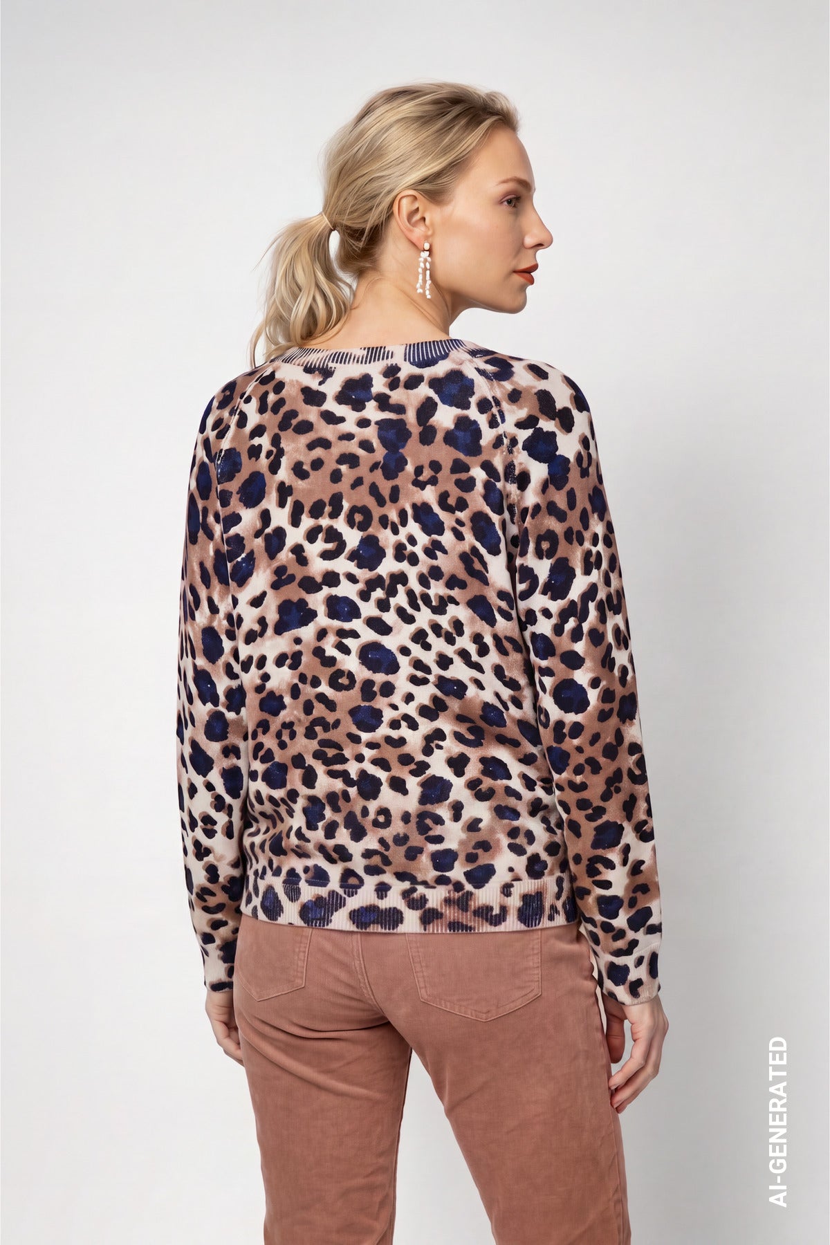 Tiramisu Leo Print Sweater - 810167