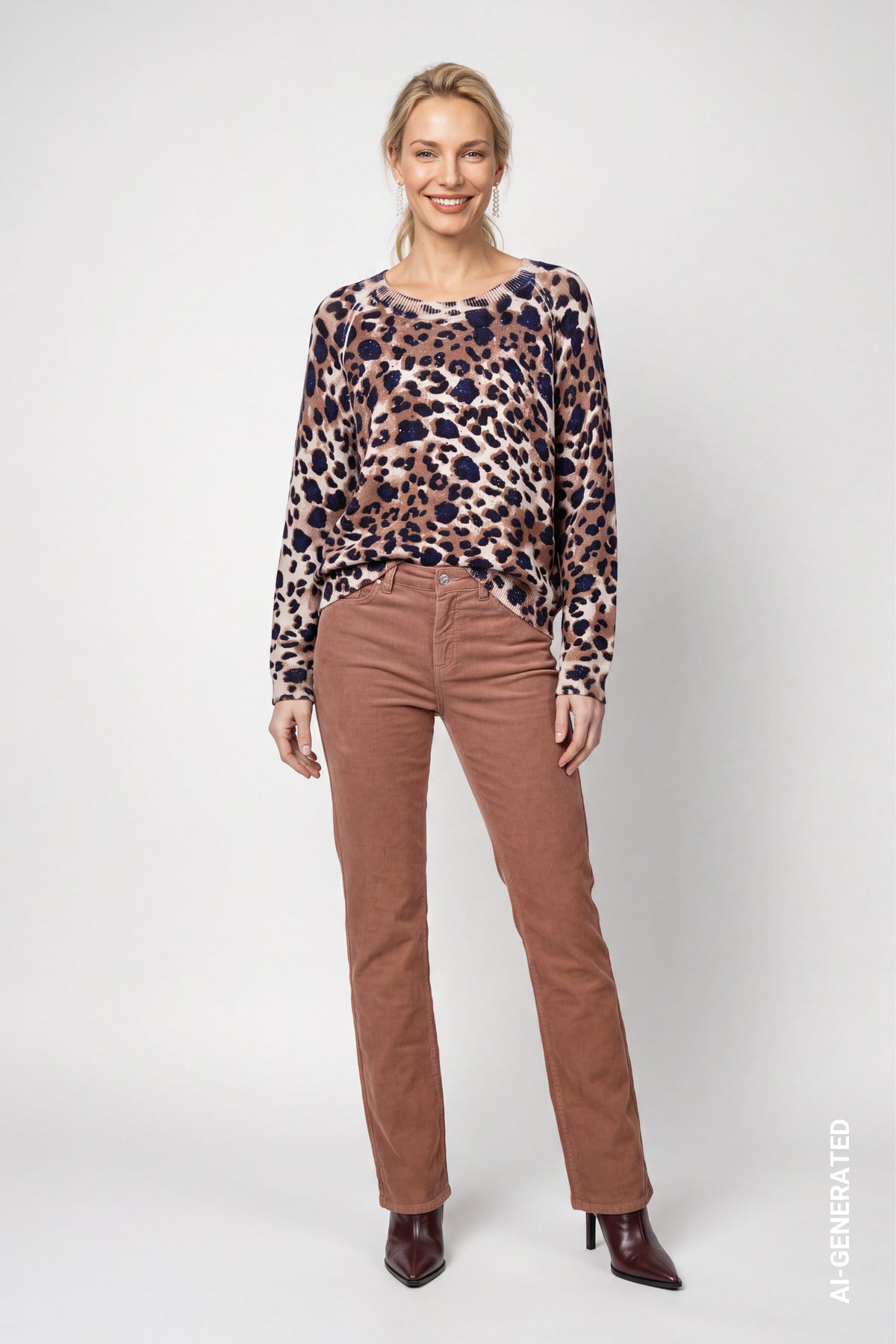 Tiramisu Leo Print Sweater - 810167