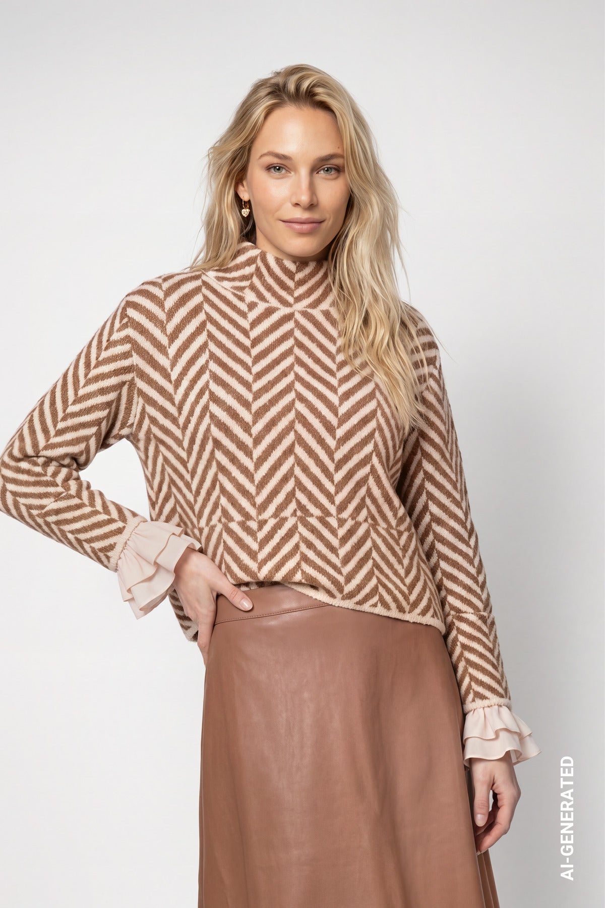 Tiramisu Herringbone Jumper - 810321