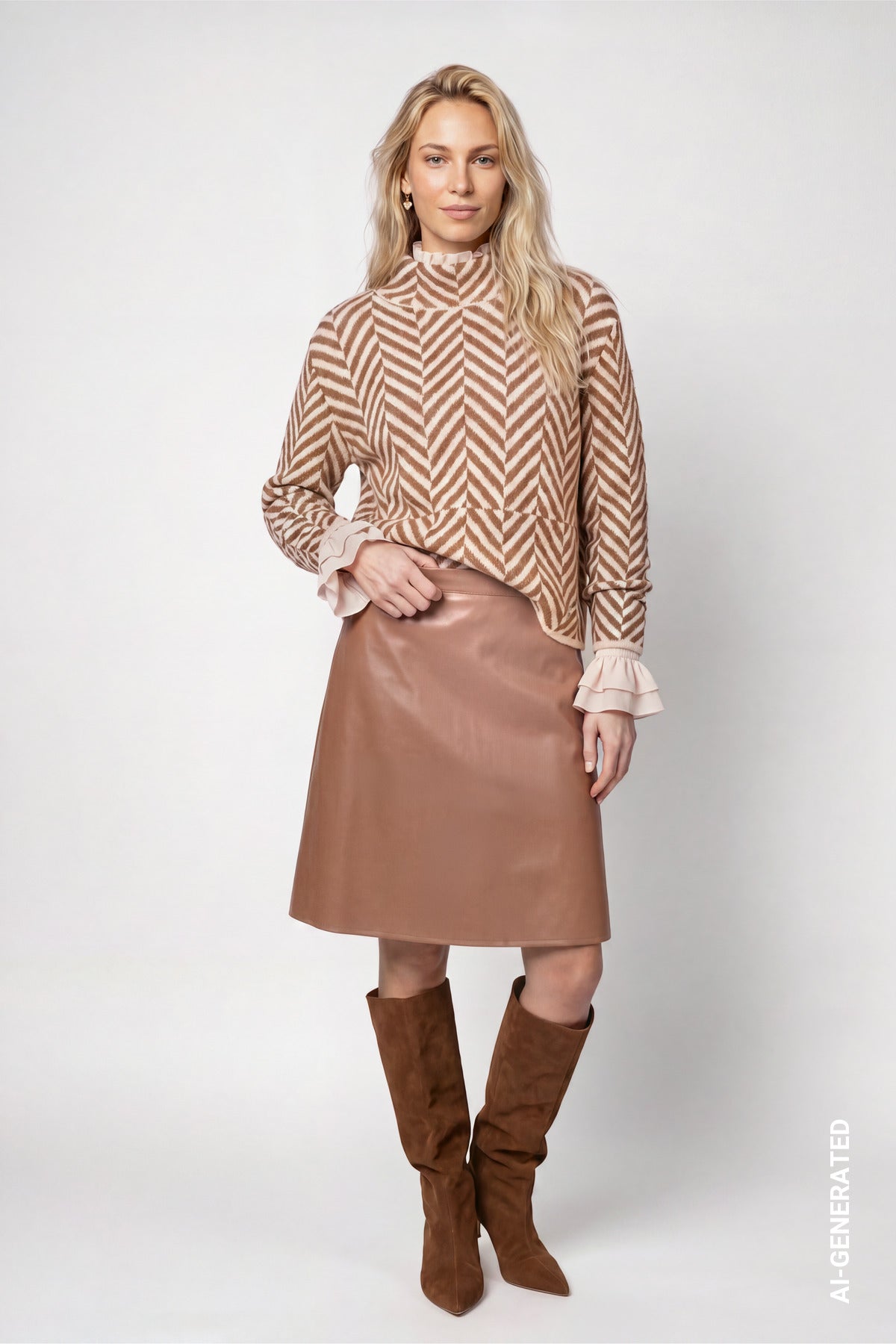 Tiramisu Herringbone Jumper - 810321