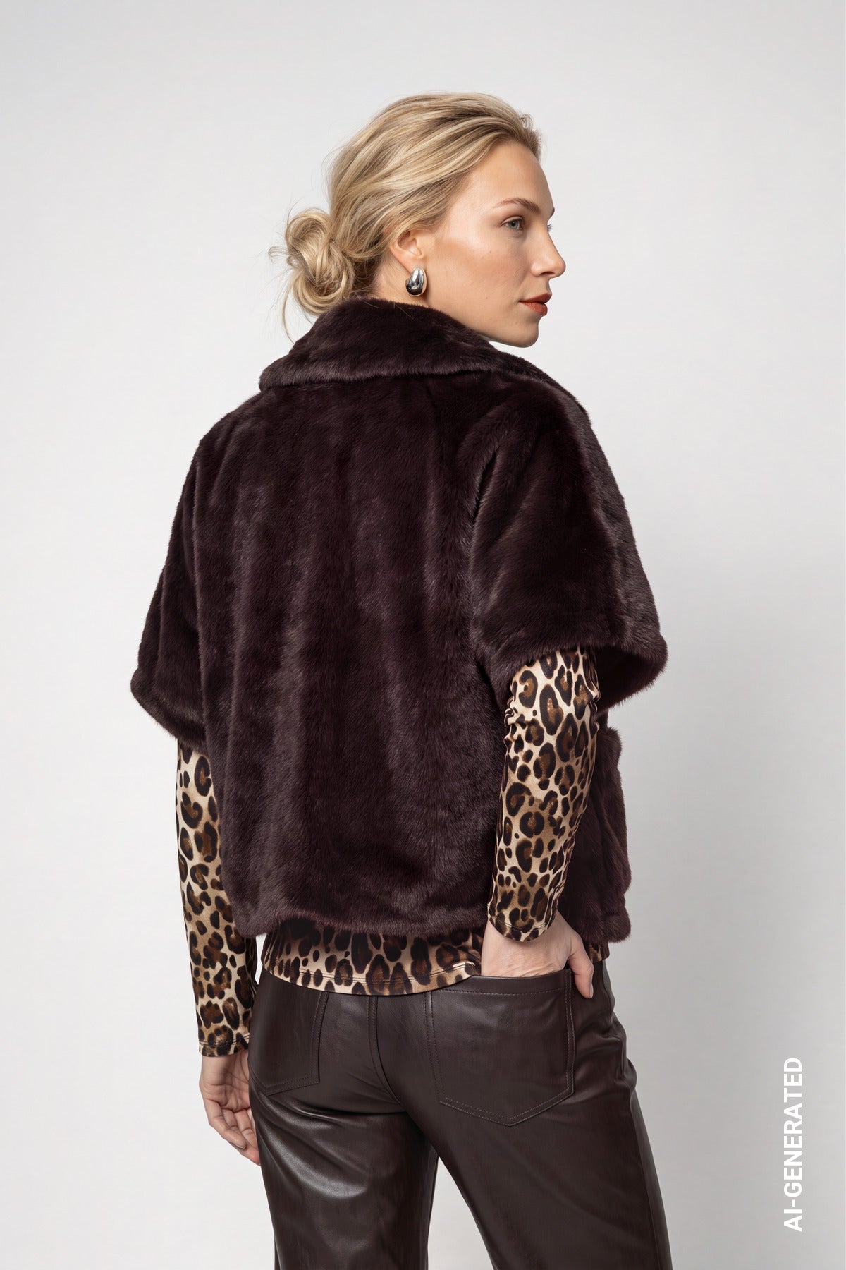 Black Coffee Faux Fur Jacket - 809797