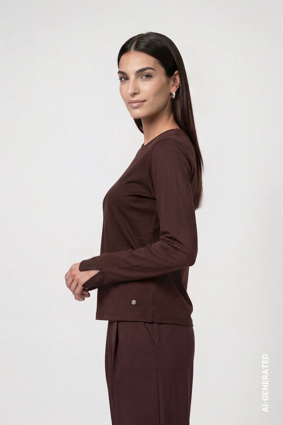 Black Coffee Long Sleeve Top - 810053