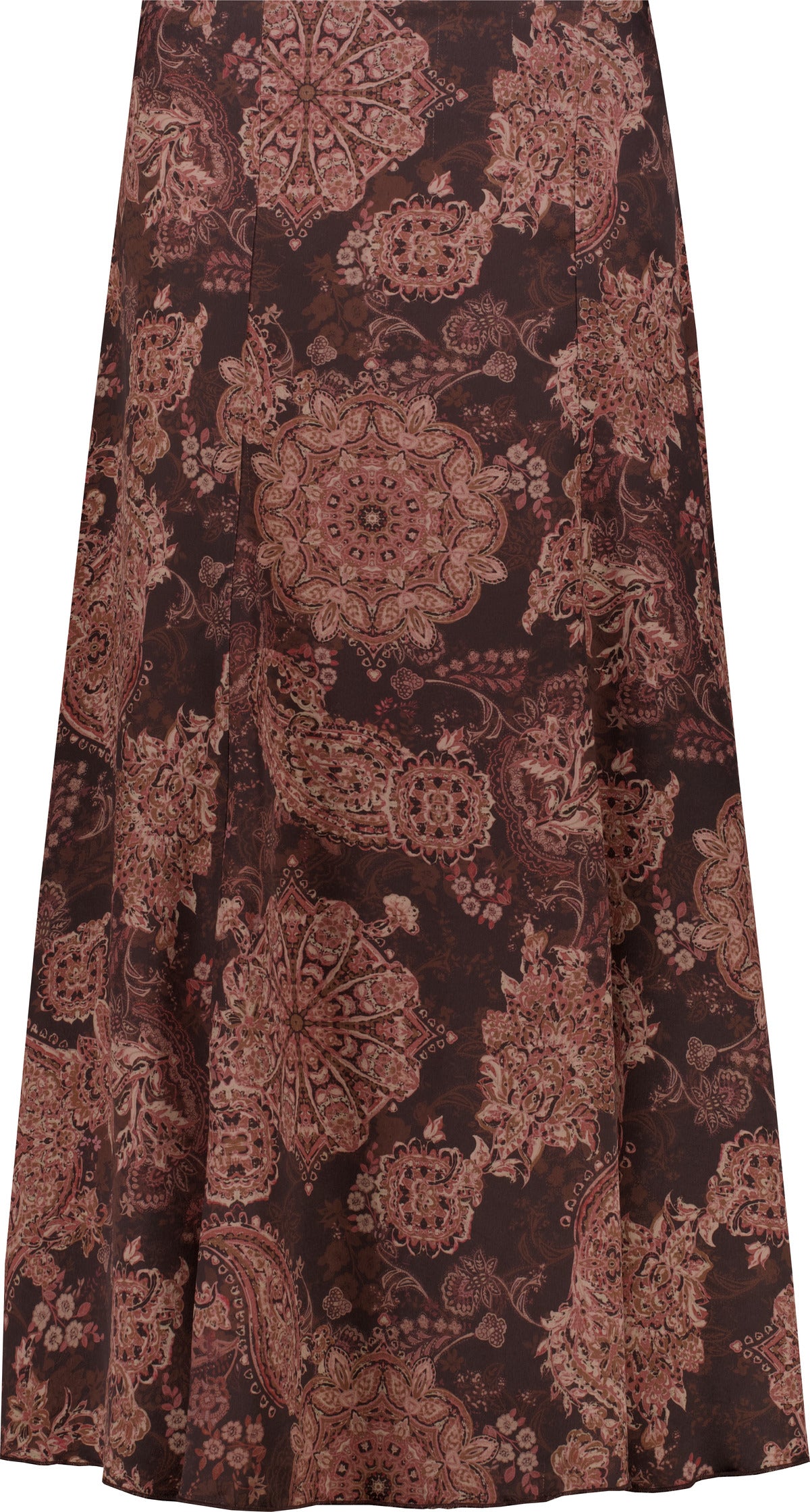 Black Coffee Paisley Print Skirt - 809725