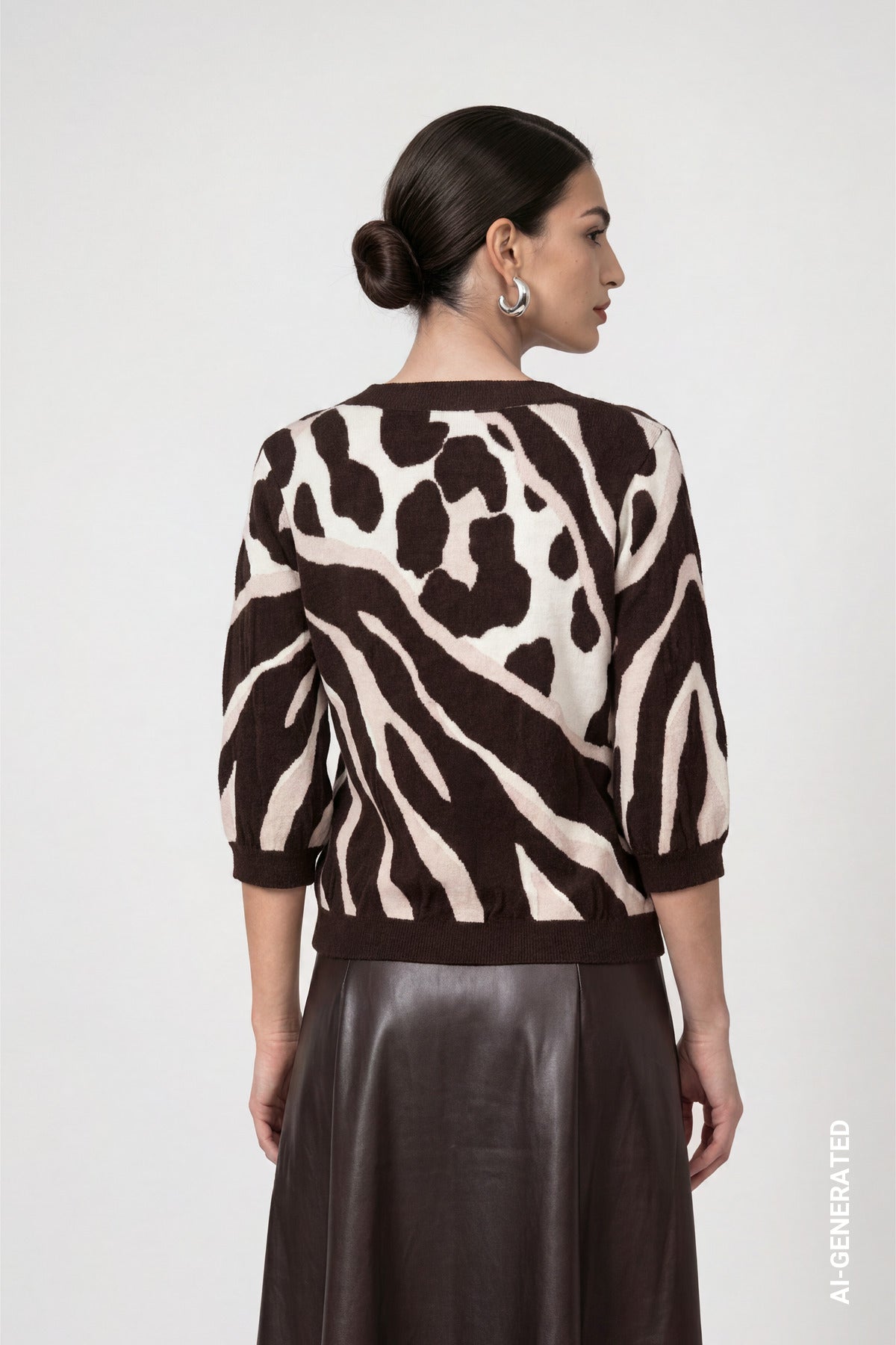 Black Coffee Leo Tiger Knit - 810069