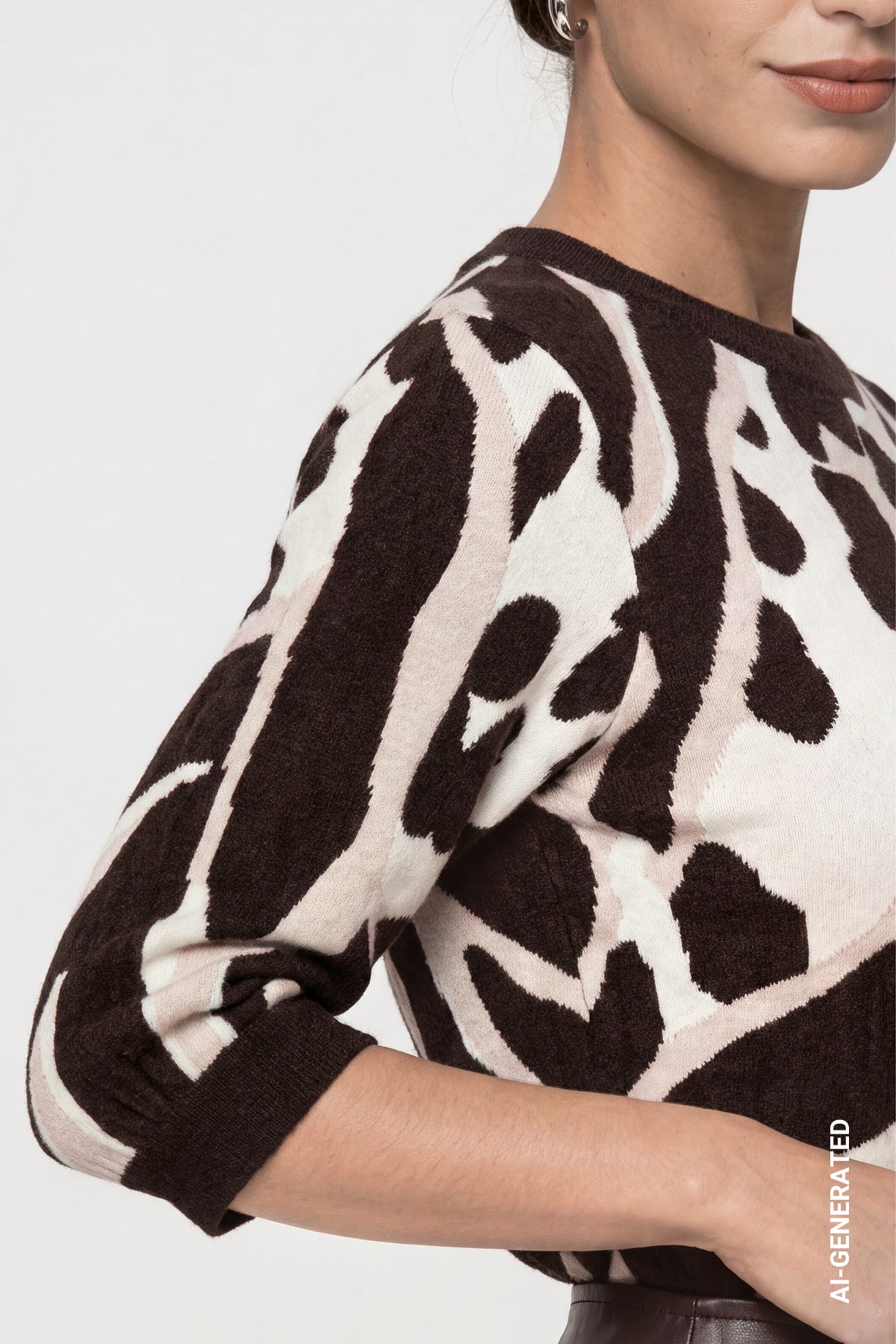 Black Coffee Leo Tiger Knit - 810069
