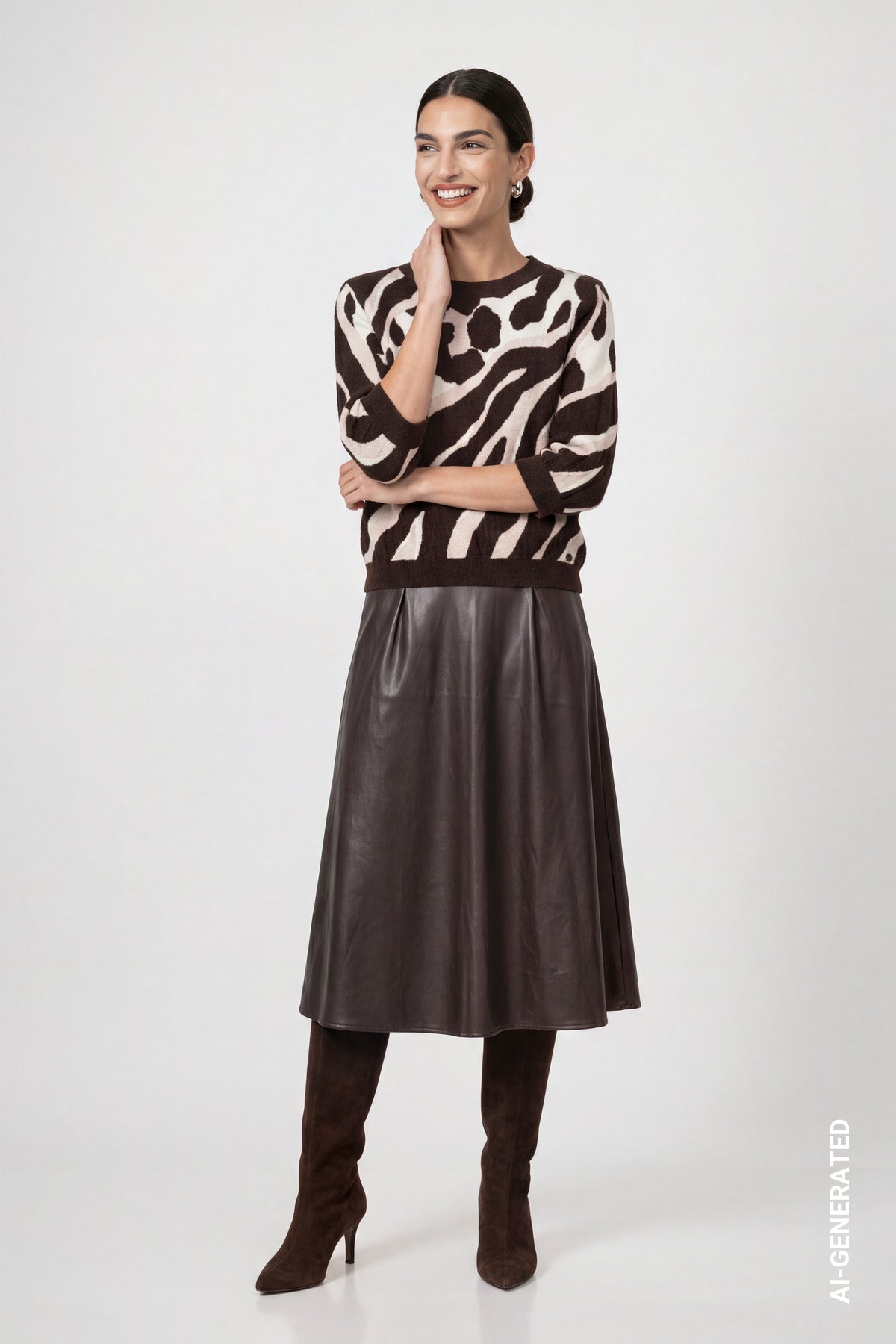 Black Coffee Leo Tiger Knit - 810069