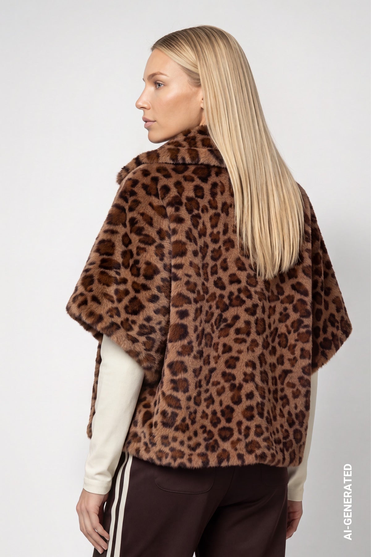 Hazel Leo Print Faux Fur Jacket - 809798