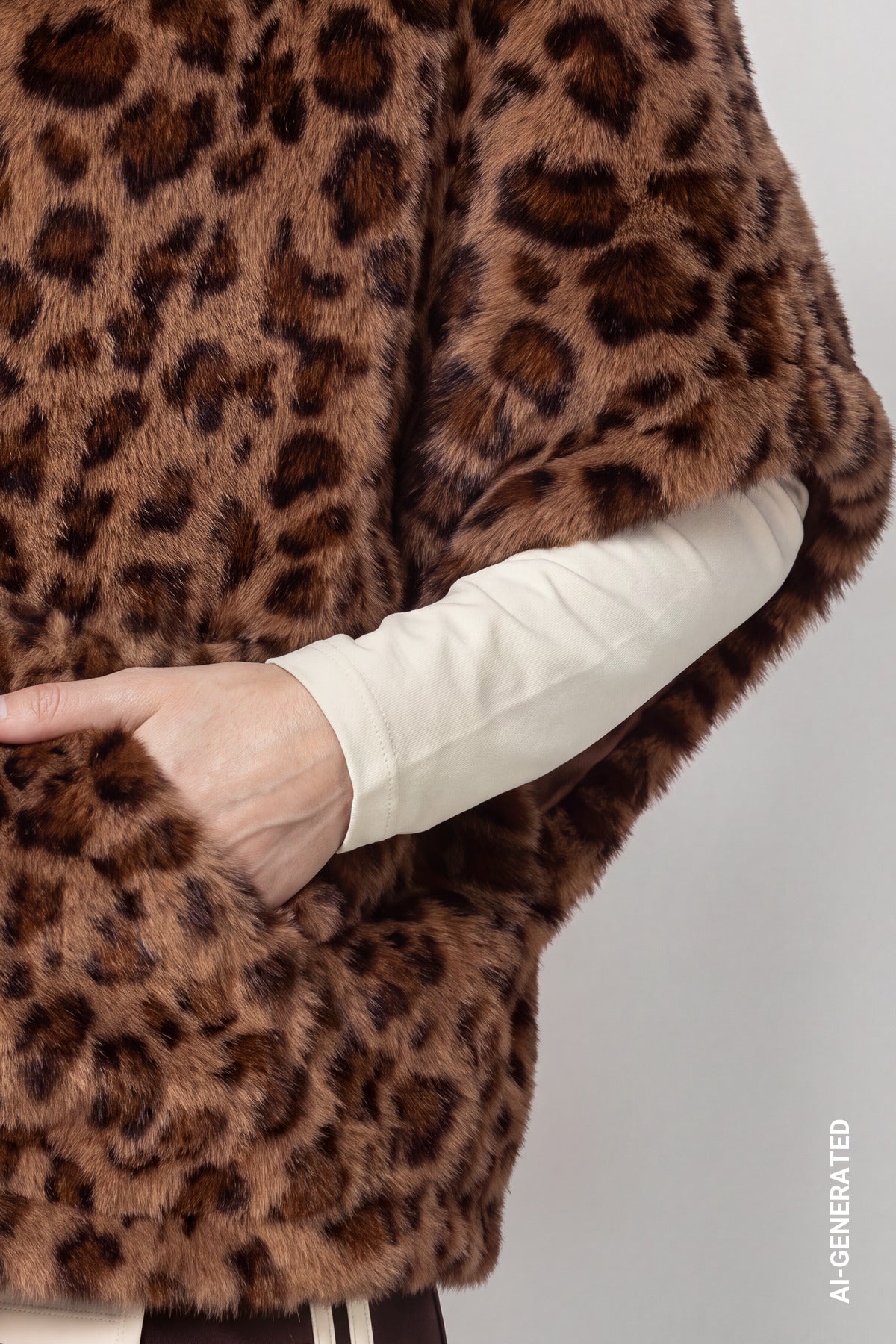 Hazel Leo Print Faux Fur Jacket - 809798