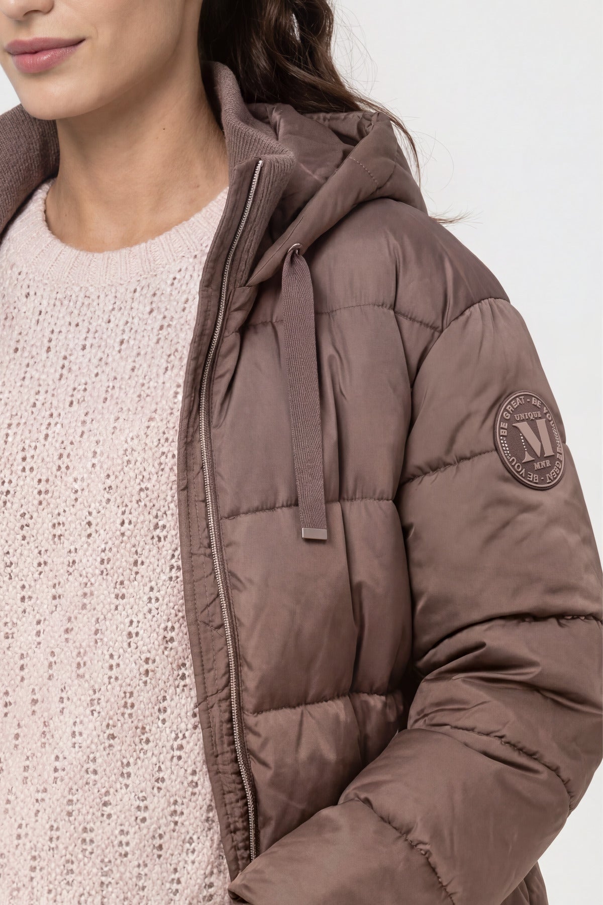 Taupe Padded Hooded Jacket - 810043