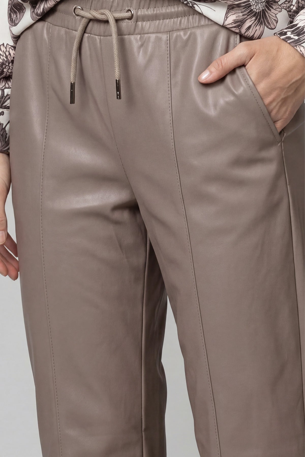 Taupe Faux Leather Pants - 810108