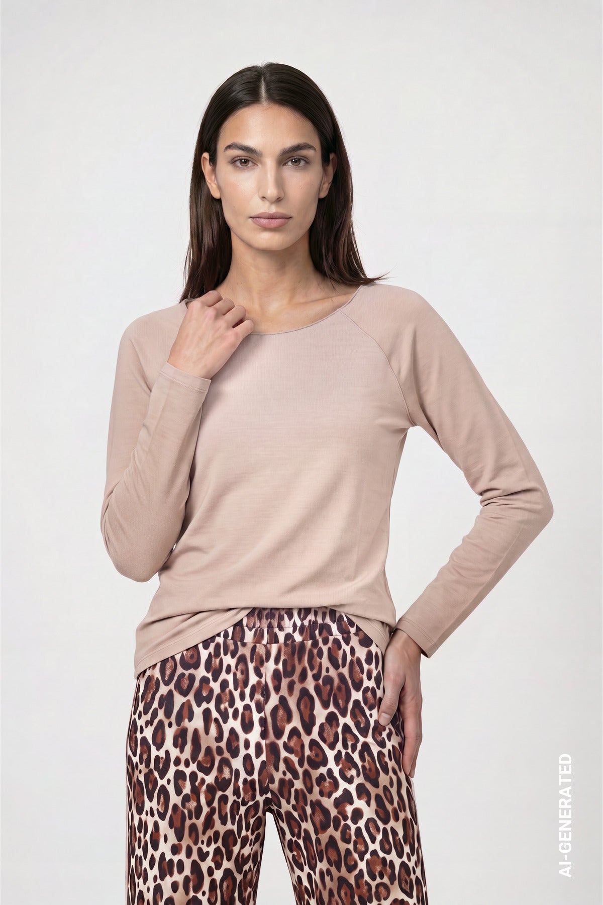 Cappuccino Long Sleeve Top - 810029