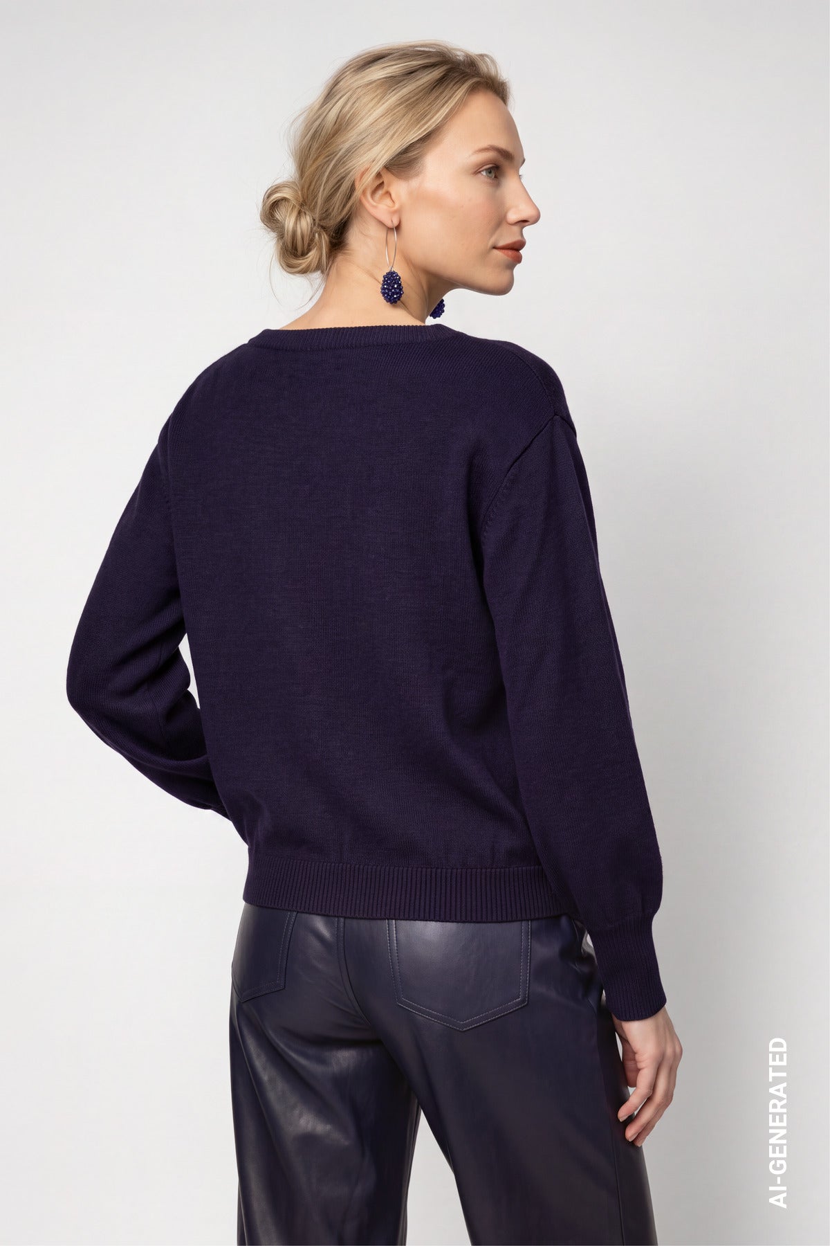 Dark Blue Embellished Jumper - 810154