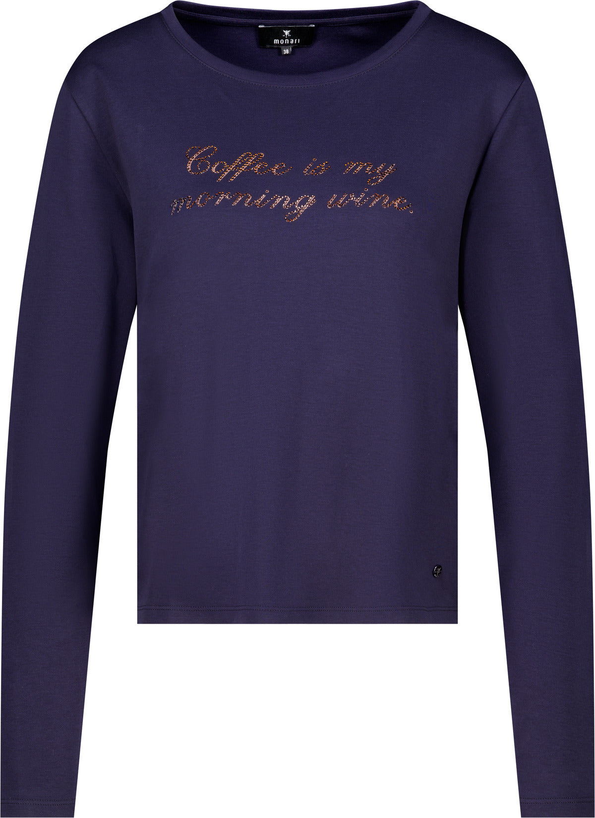 Dark Blue Rhinestone Lettering Top - 810472