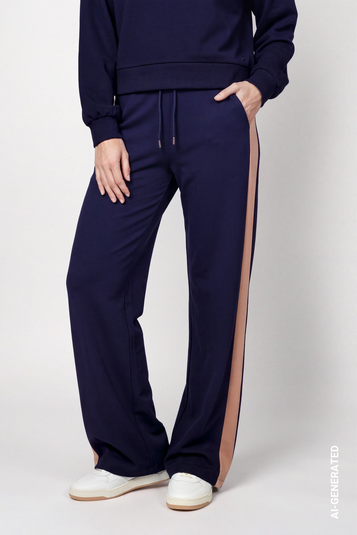 Dark Blue Side Stripe Pants - 810584