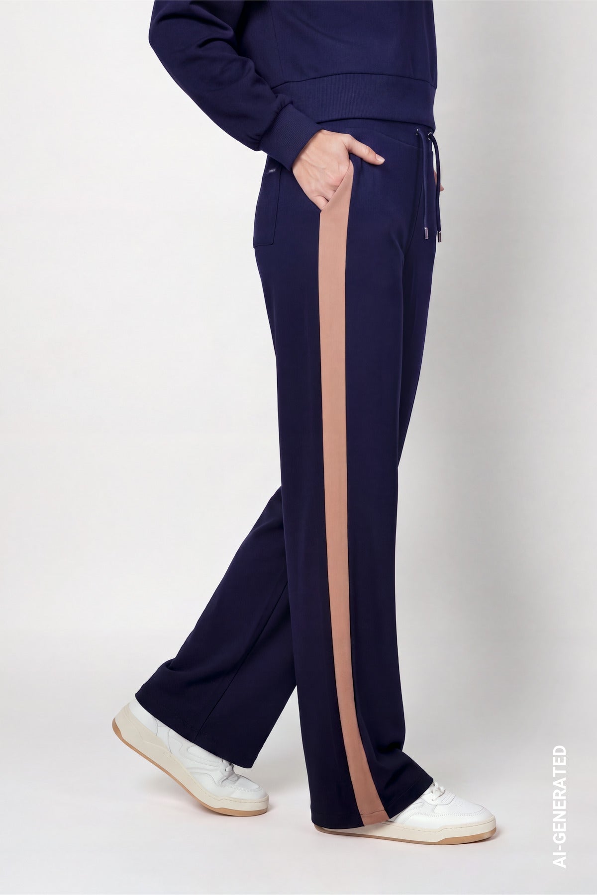 Dark Blue Side Stripe Pants - 810584