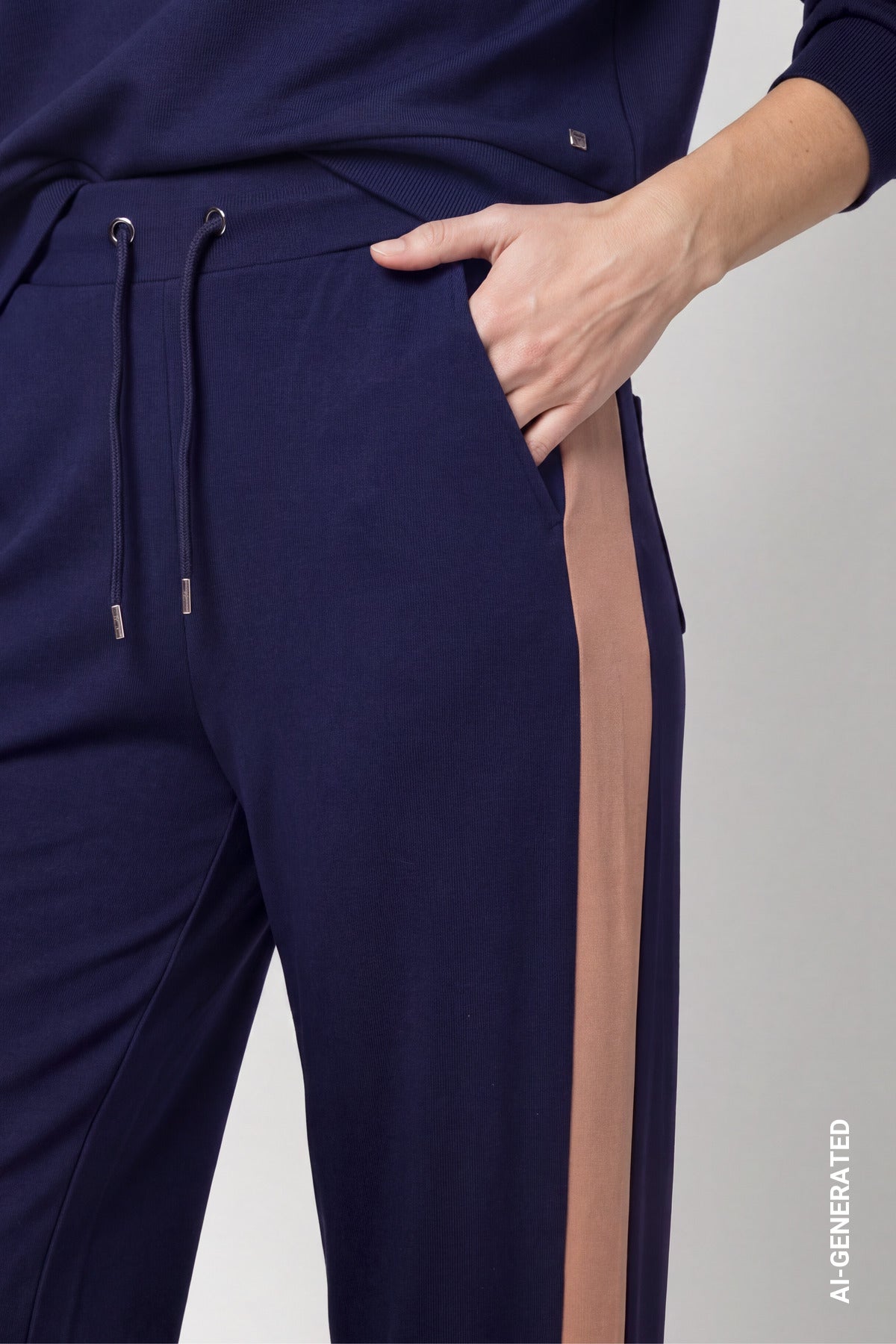 Dark Blue Side Stripe Pants - 810584