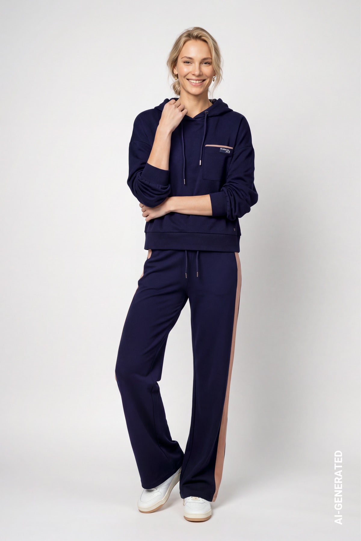 Dark Blue Side Stripe Pants - 810584