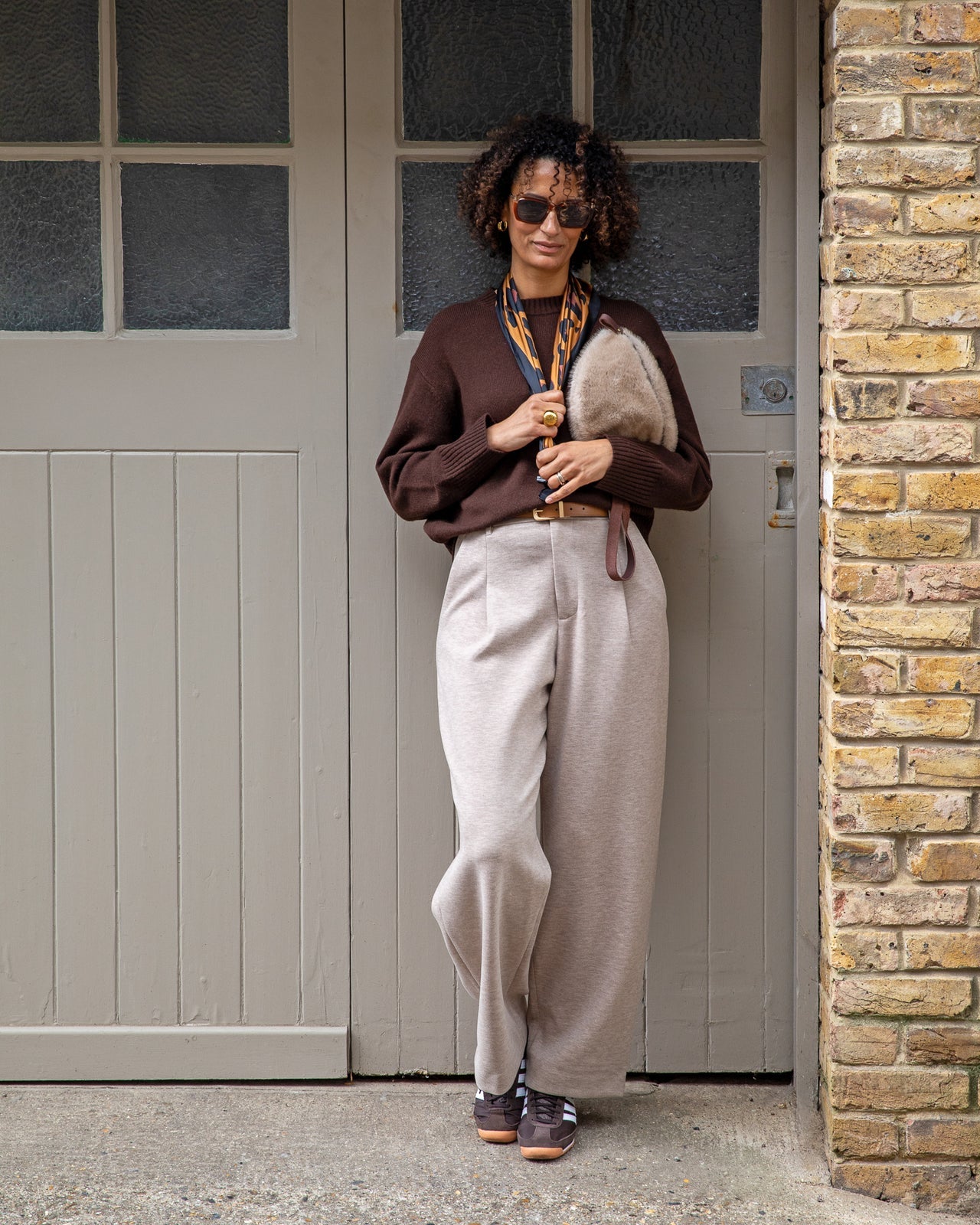 Regan Marl Beige Trousers