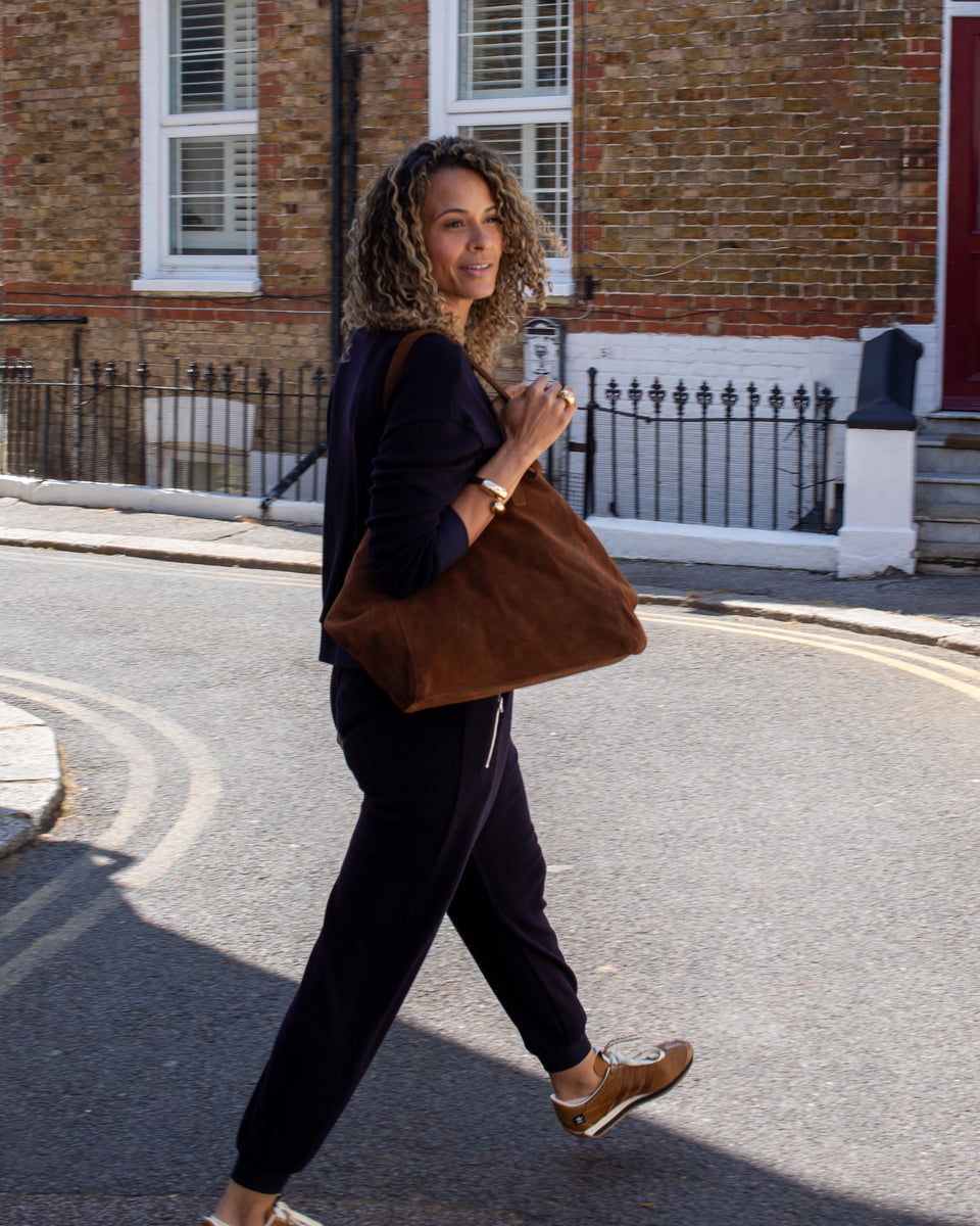 Soho Tan Suede Slouch Bag