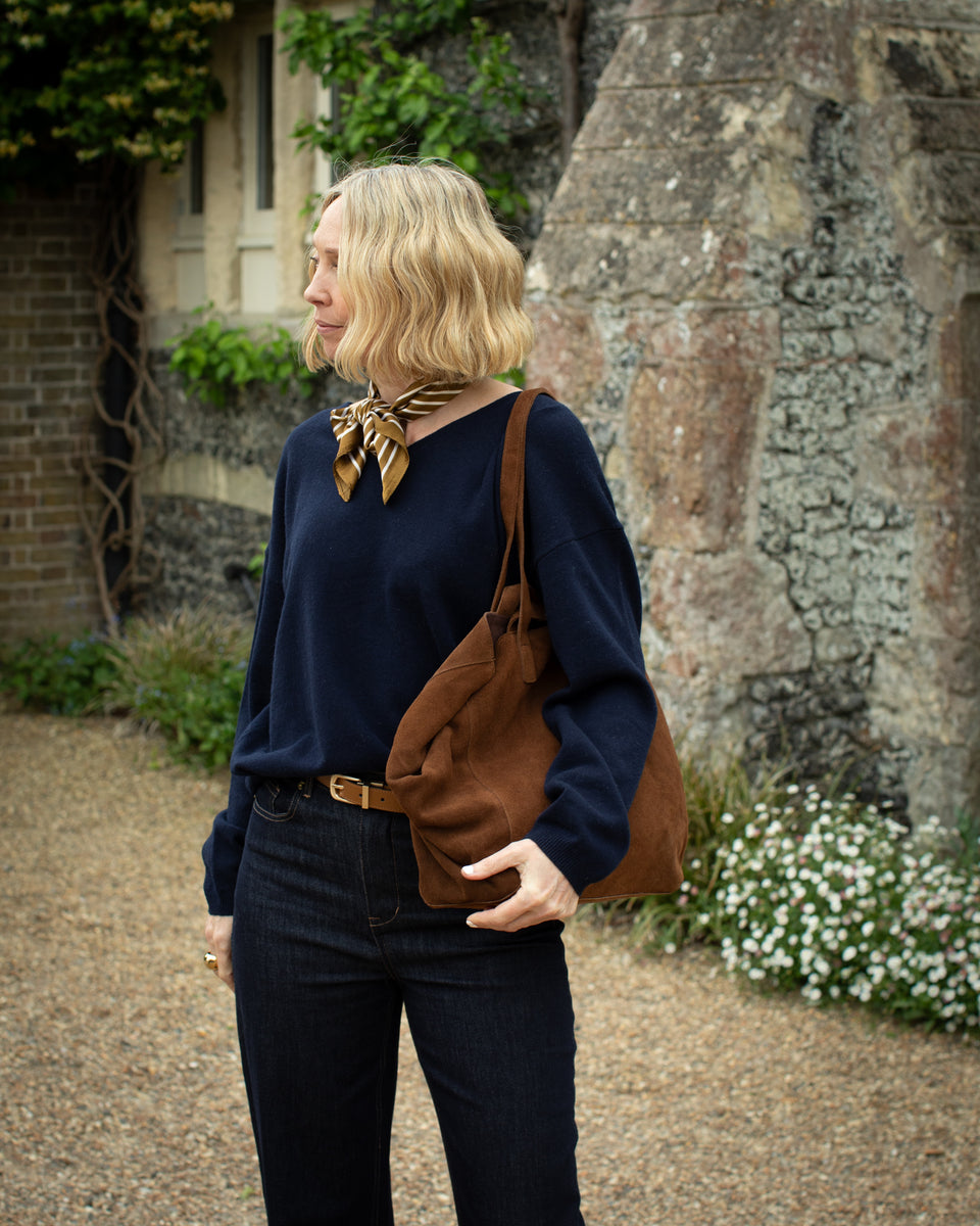 Soho Tan Suede Slouch Bag