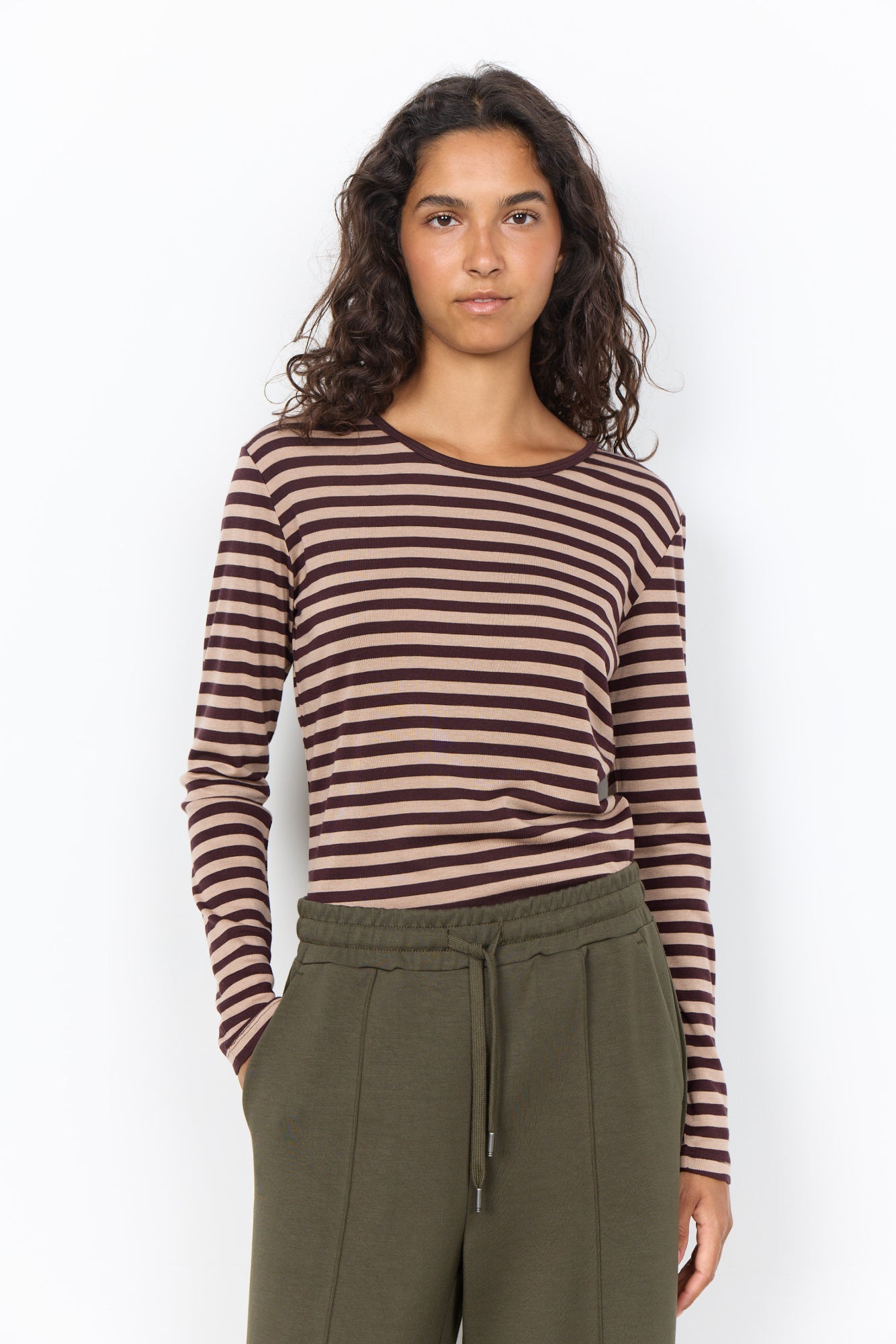 Helle YD1 Camel Stripe L/S Top - 27810